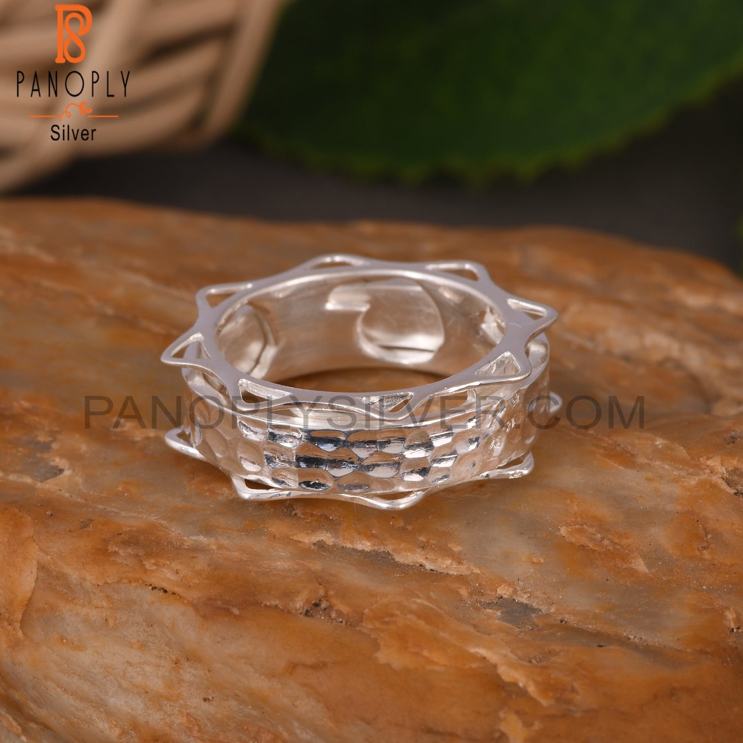 Spinner Texture 925 Sterling Silver Ring For Women