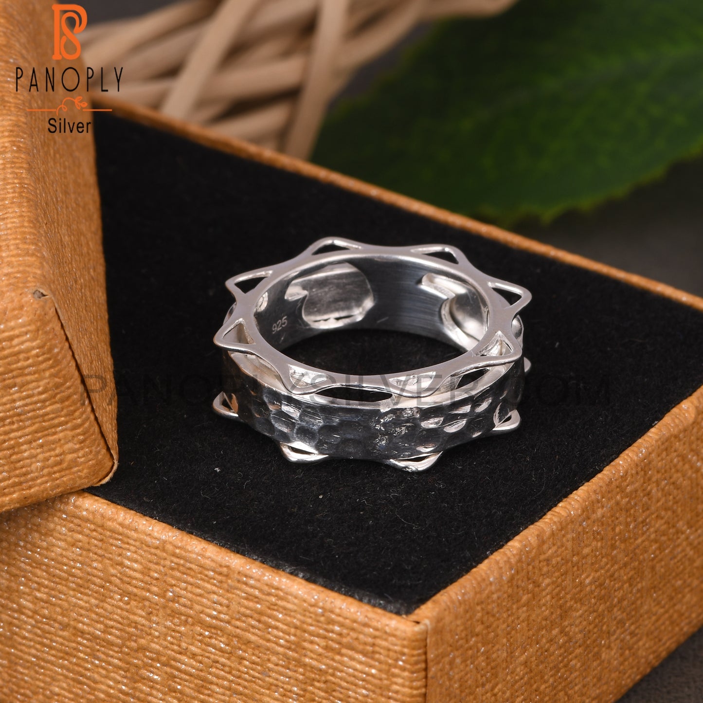 Spinner Texture 925 Sterling Silver Ring For Women