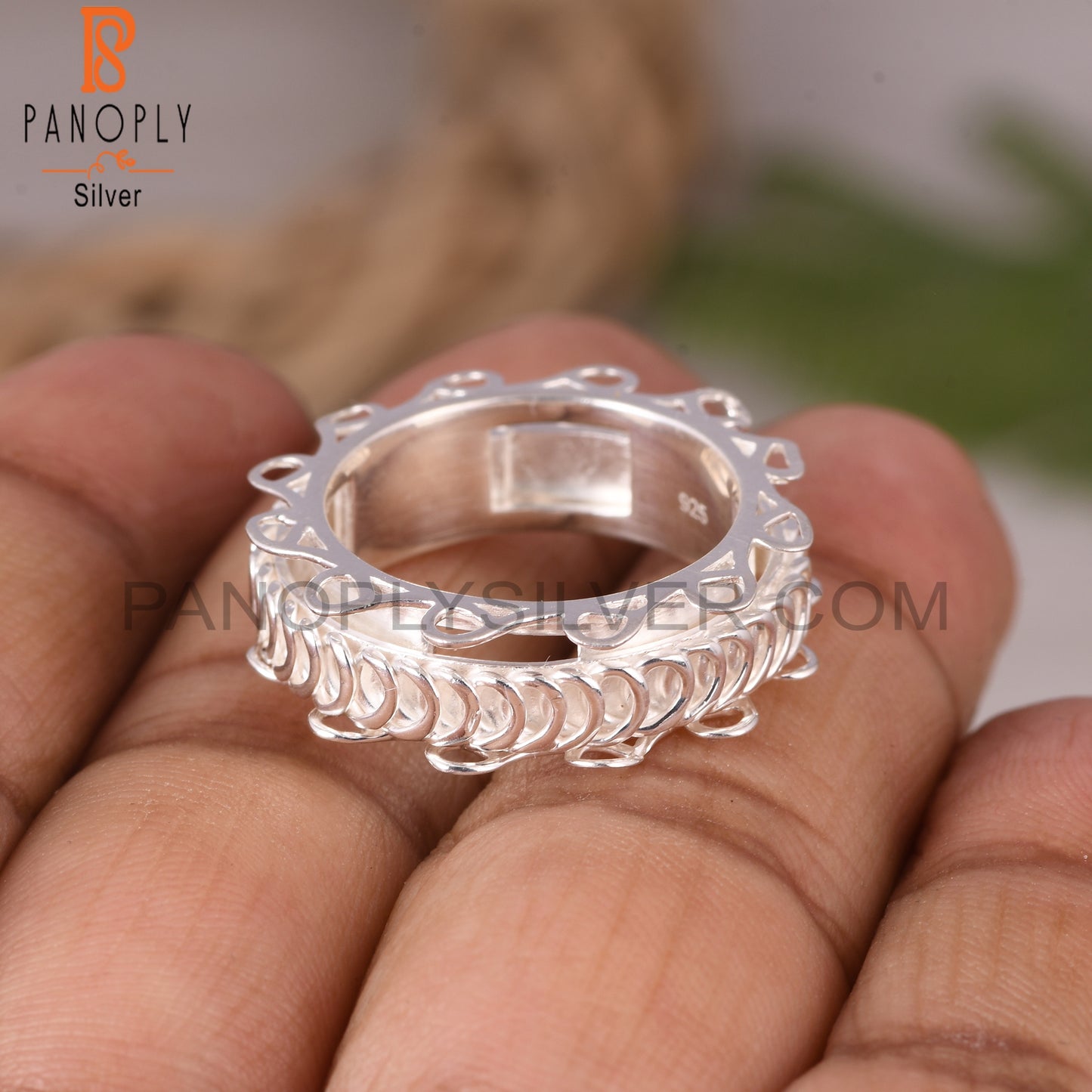 Spinner 925 Sterling Silver Finger Ring