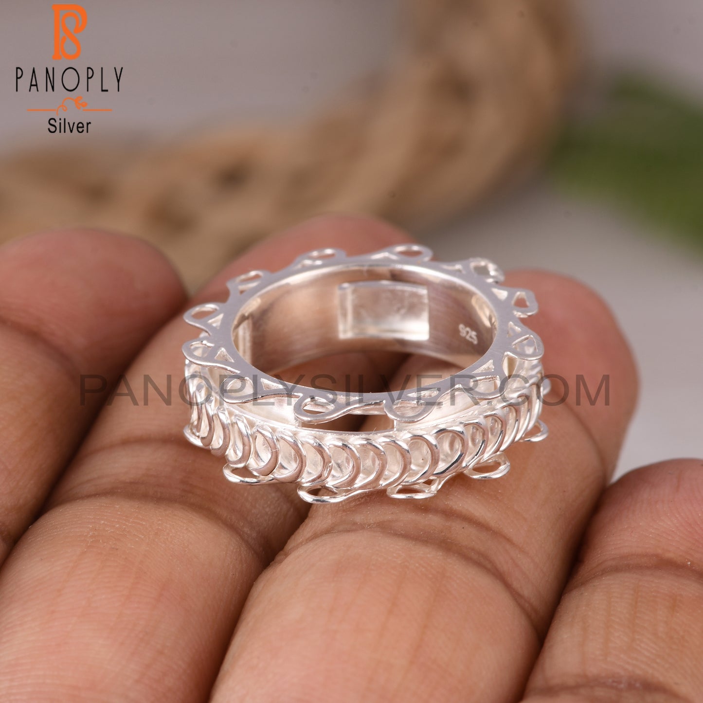 Spinner 925 Sterling Silver Finger Ring