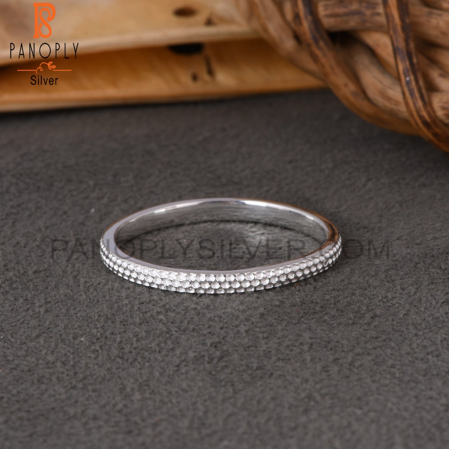 Texture 925 Sterling Silver Band Ring