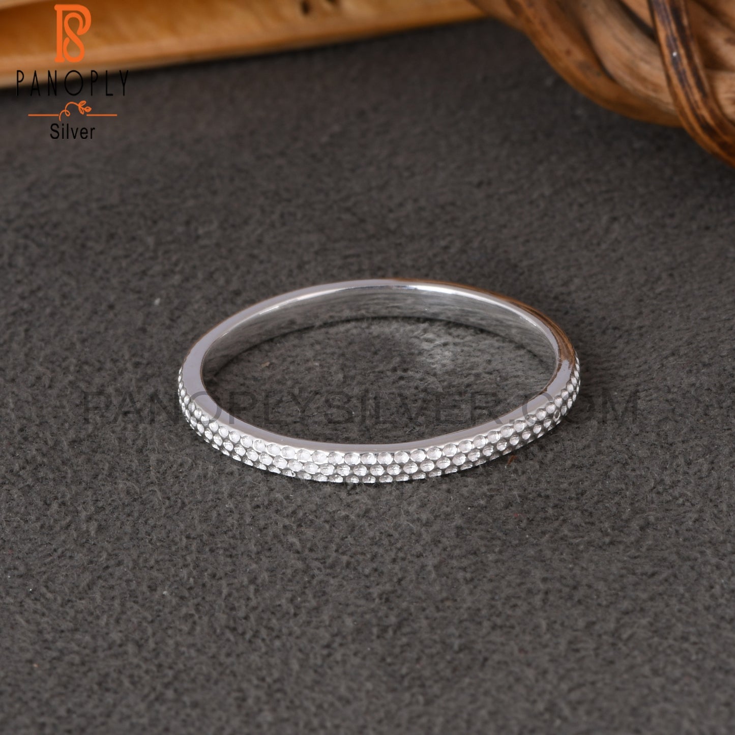 Texture 925 Sterling Silver Band Ring