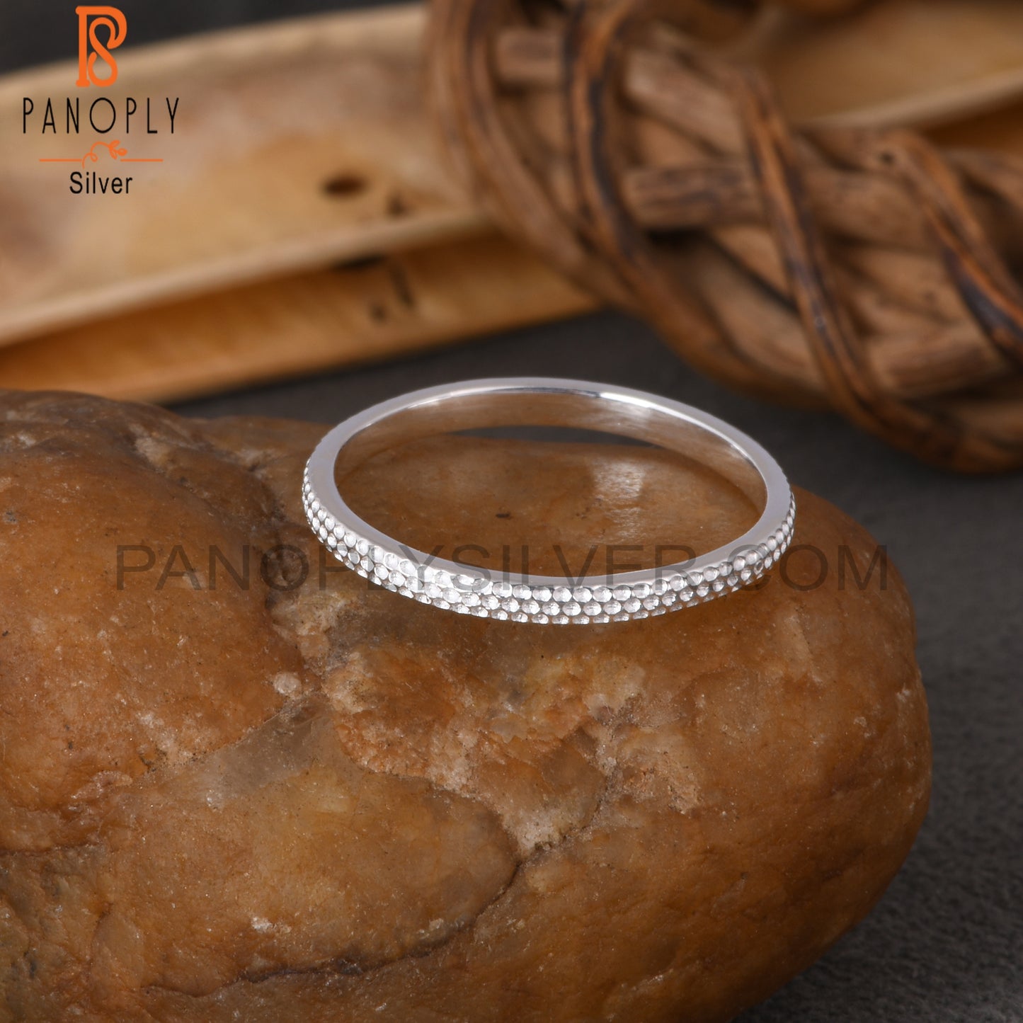 Texture 925 Sterling Silver Band Ring