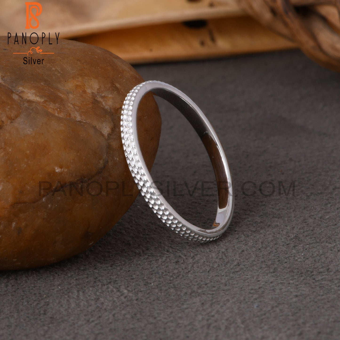 Texture 925 Sterling Silver Band Ring