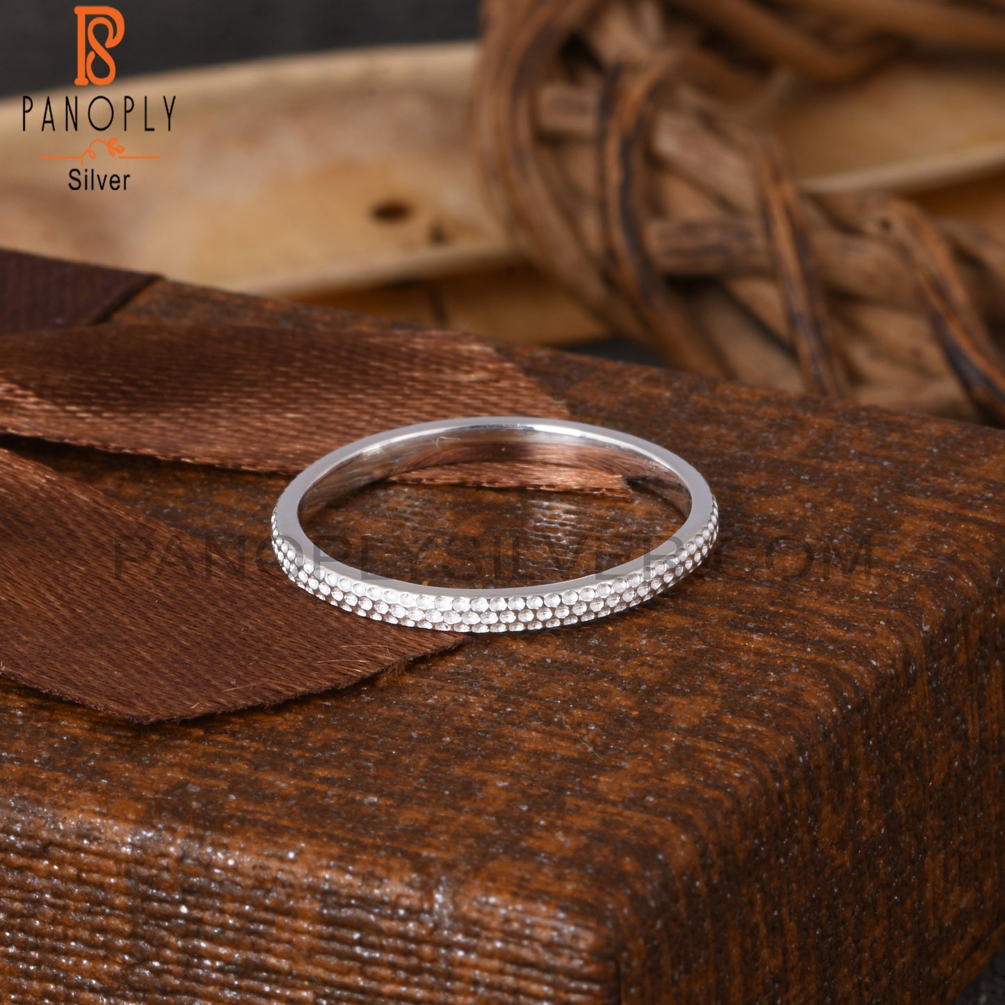 Texture 925 Sterling Silver Band Ring