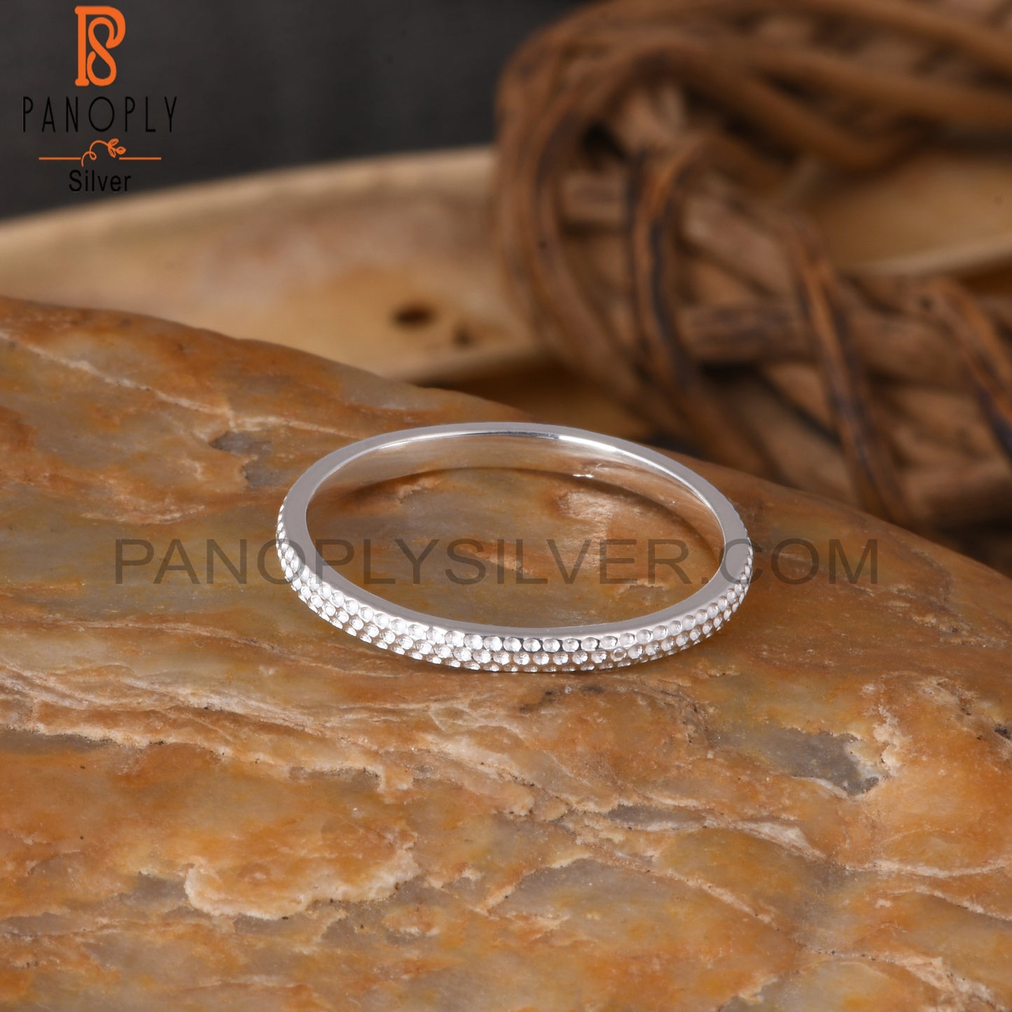 Texture 925 Sterling Silver Band Ring