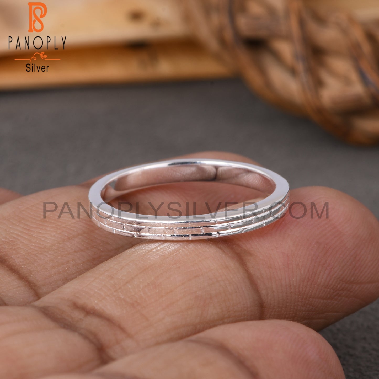 Minimalist Plain 925 Sterling Silver Ring Band
