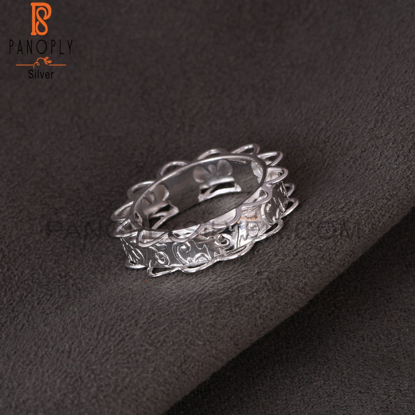 Handmade Texture 925 Sterling Silver Spinner Ring