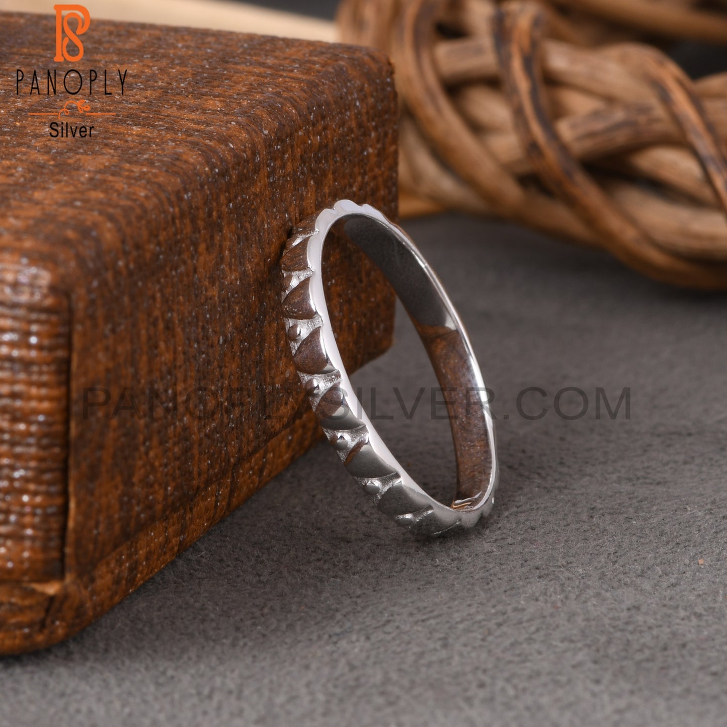 Pattern 925 Sterling Silver Ring Band