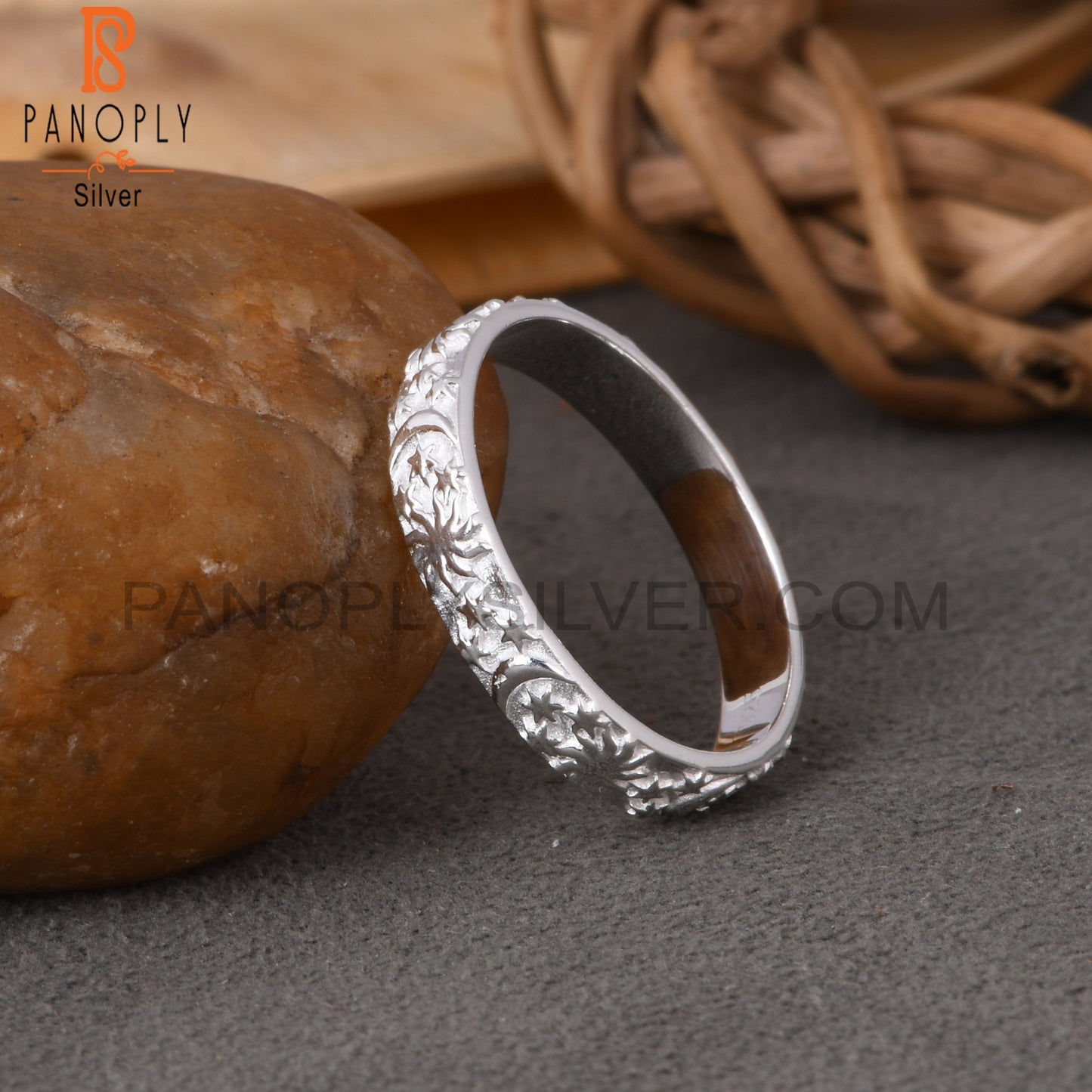 Moon Star 925 Sterling Silver Stackable Ring