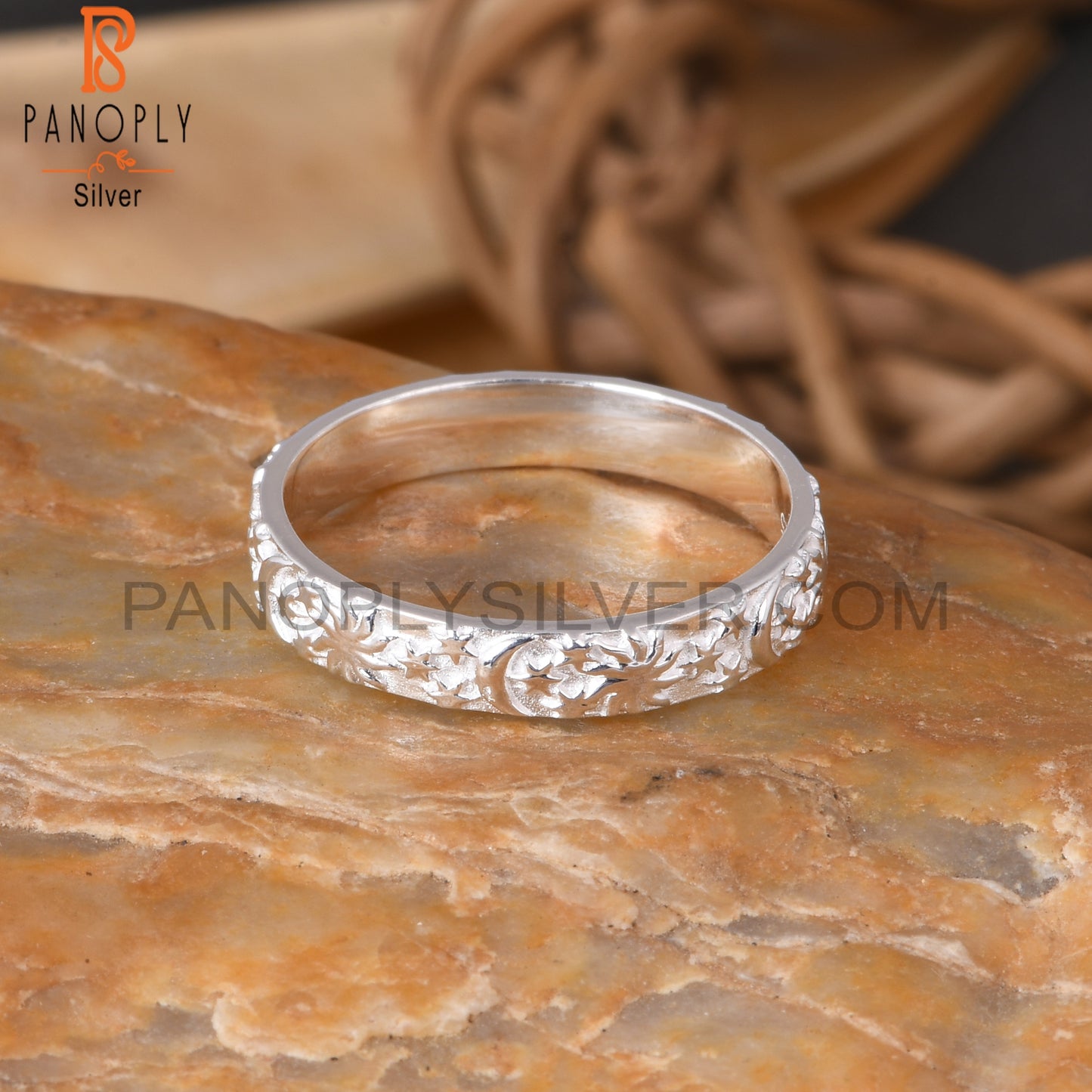 Moon Star 925 Sterling Silver Stackable Ring