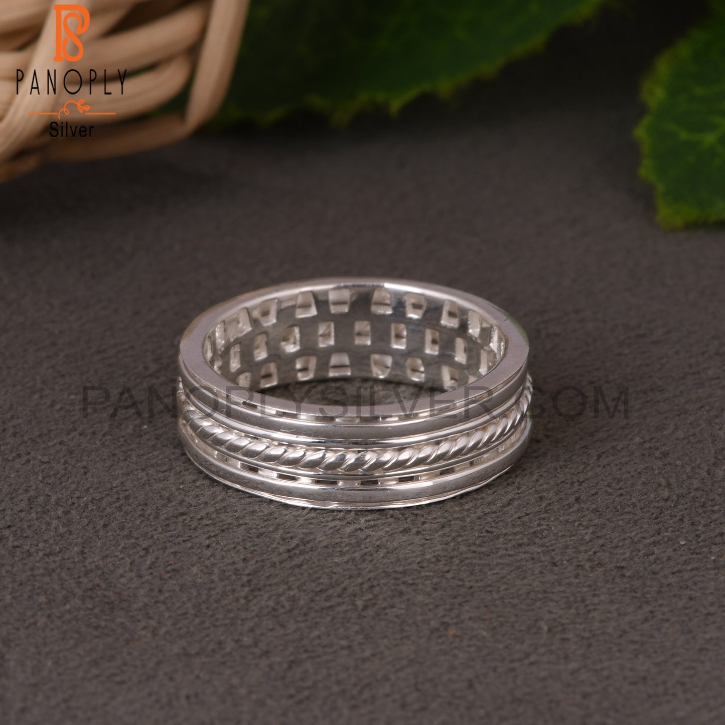 Spinner Texture 925 Sterling Silver Ring For Girls