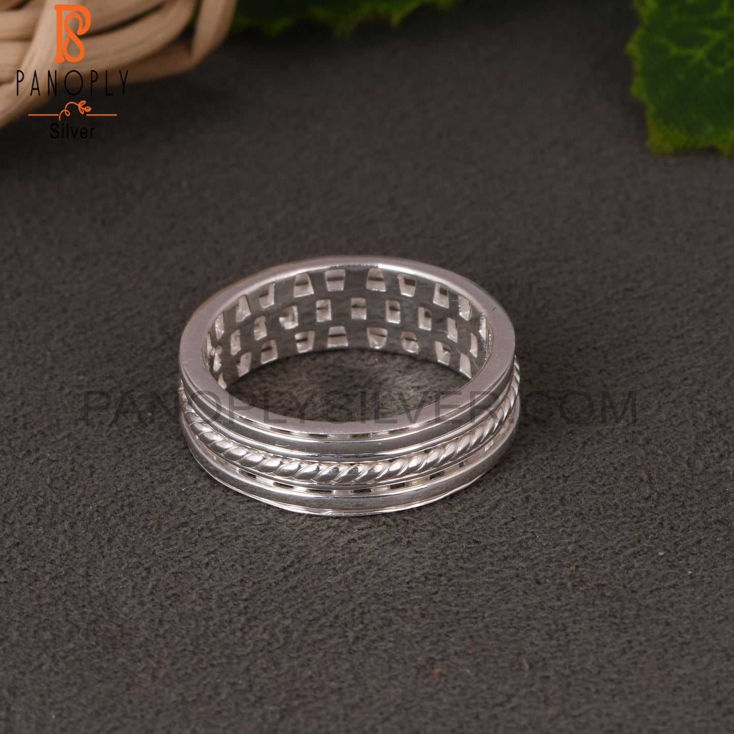 Spinner Texture 925 Sterling Silver Ring For Girls