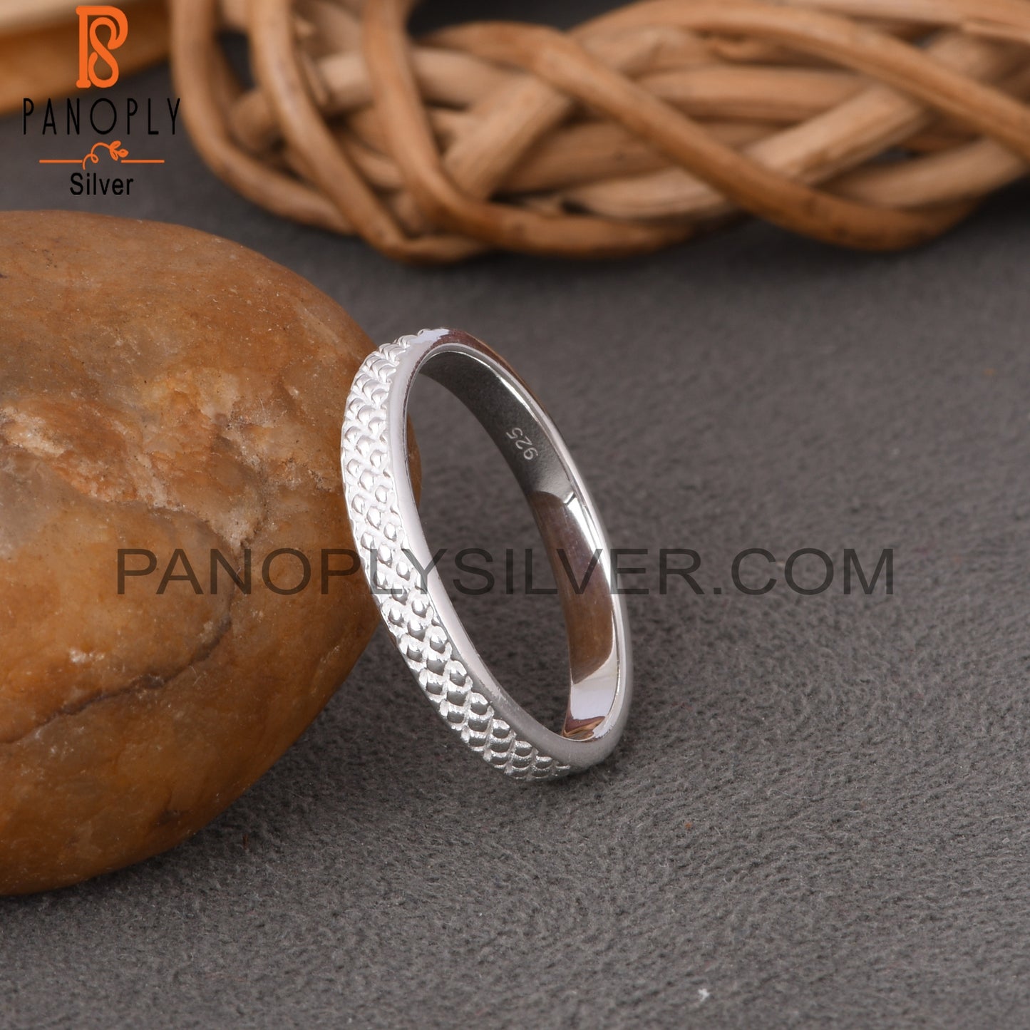 Minimalist Dot Spinner 925 Sterling Silver Ring
