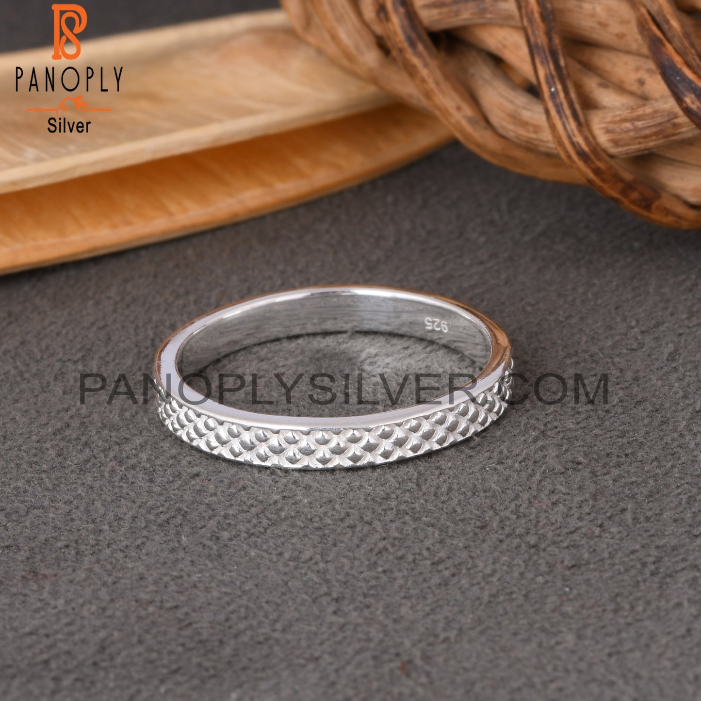 Minimalist Dot Spinner 925 Sterling Silver Ring