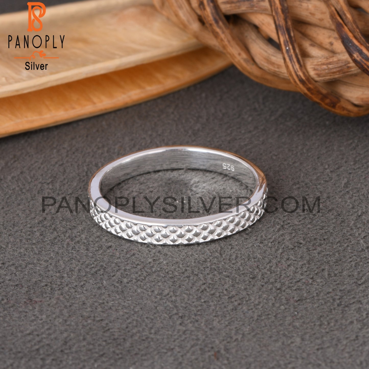 Minimalist Dot Spinner 925 Sterling Silver Ring