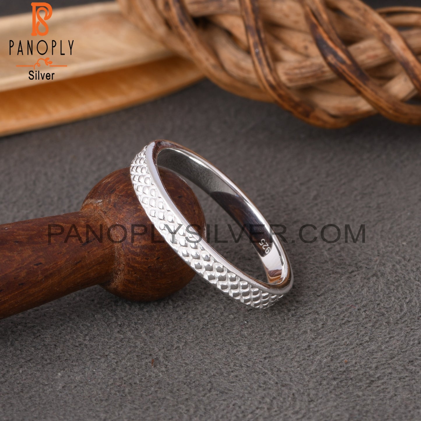 Minimalist Dot Spinner 925 Sterling Silver Ring