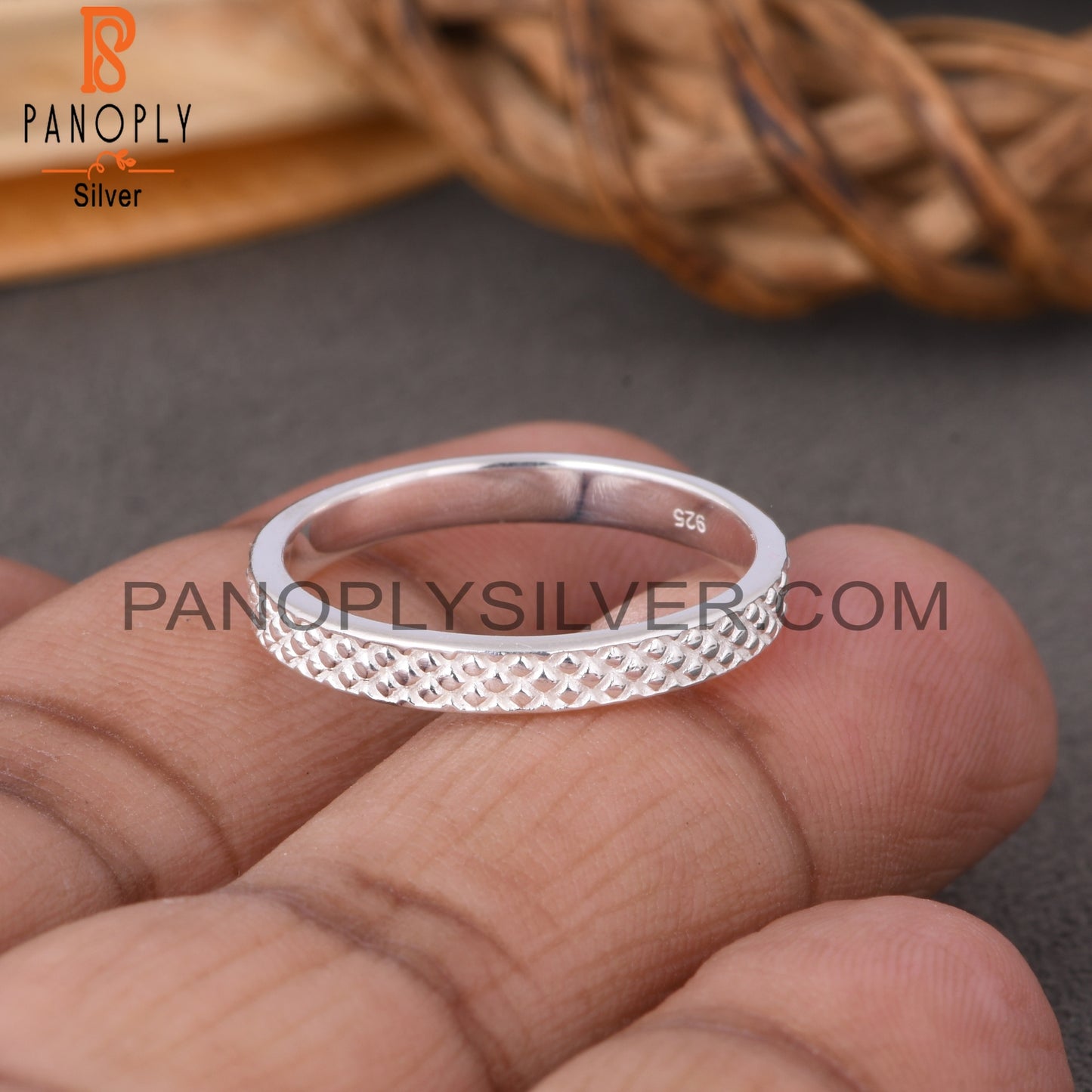 Minimalist Dot Spinner 925 Sterling Silver Ring