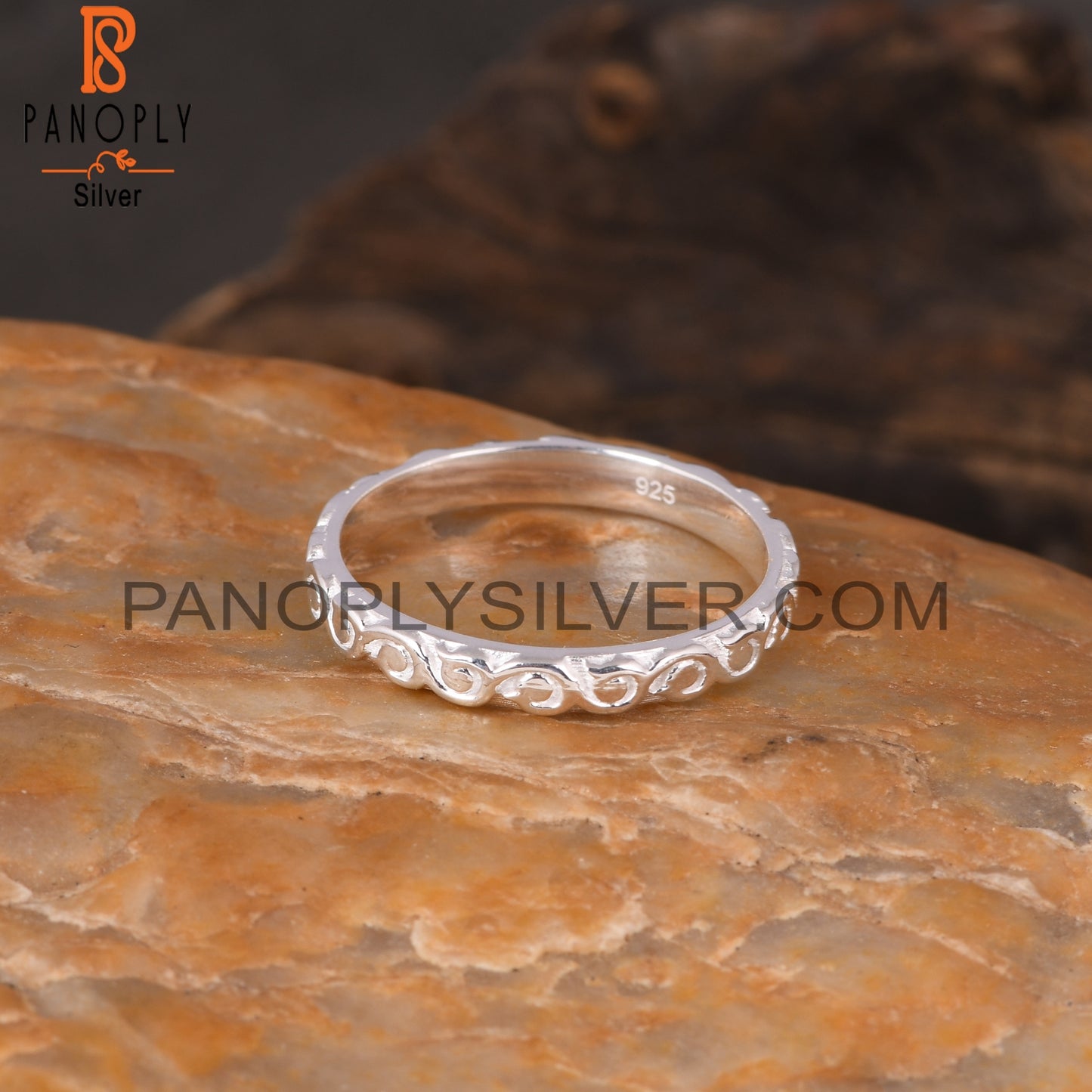 Branch Band Spinner 925 Sterling Silver Ring