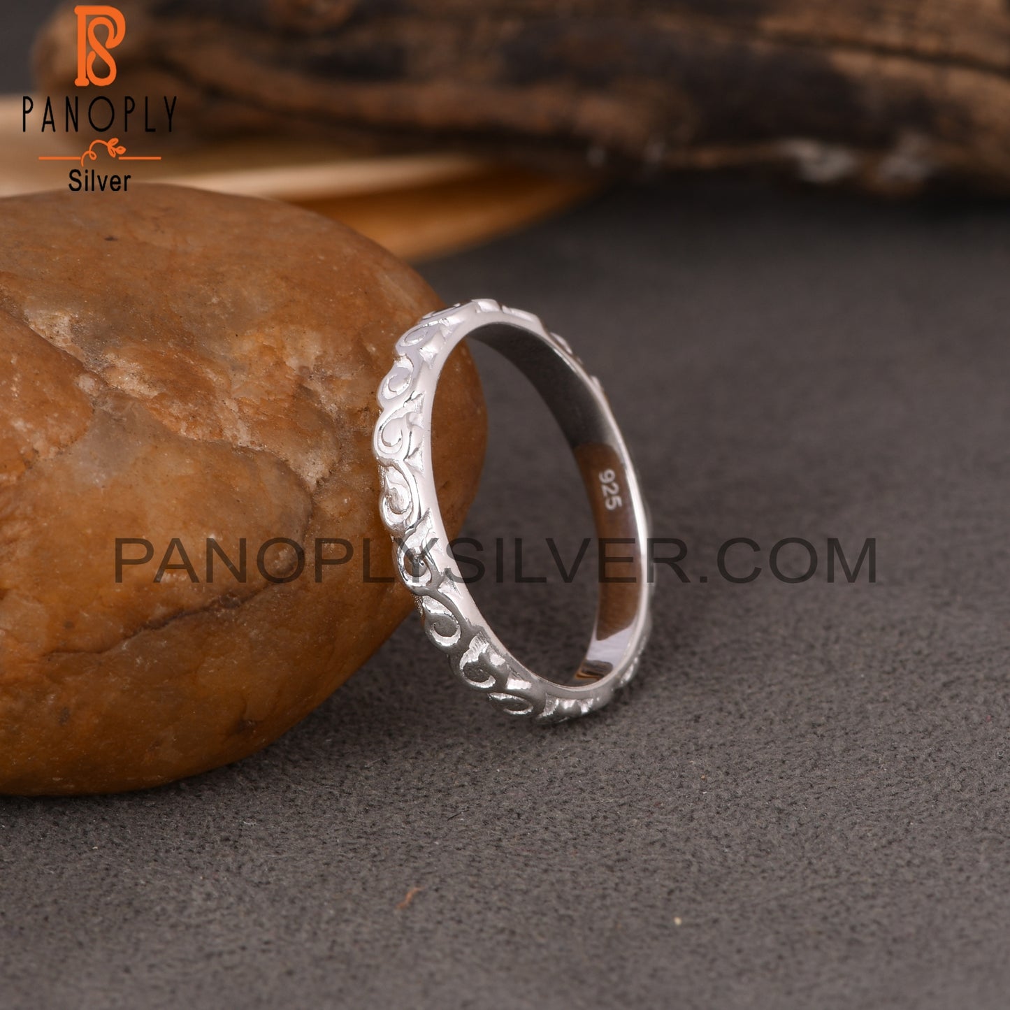Branch Band Spinner 925 Sterling Silver Ring