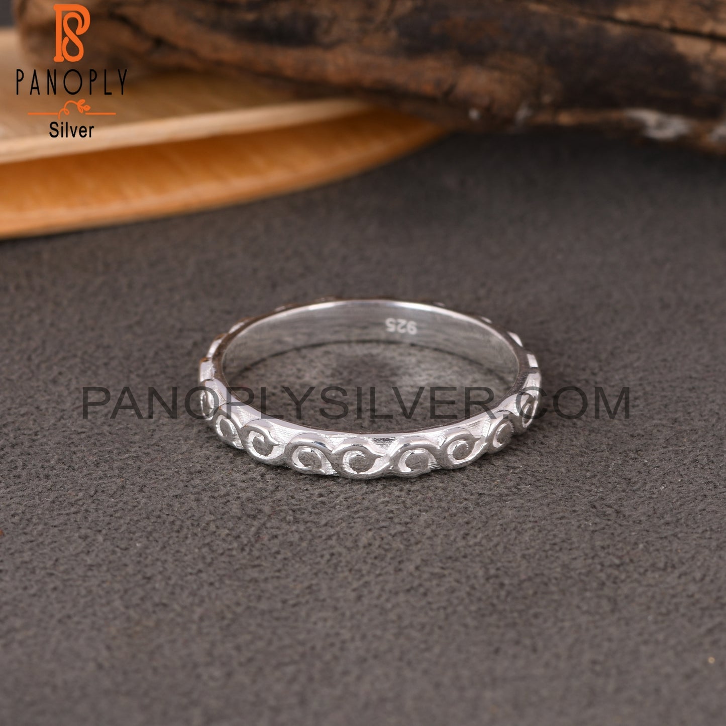 Branch Band Spinner 925 Sterling Silver Ring