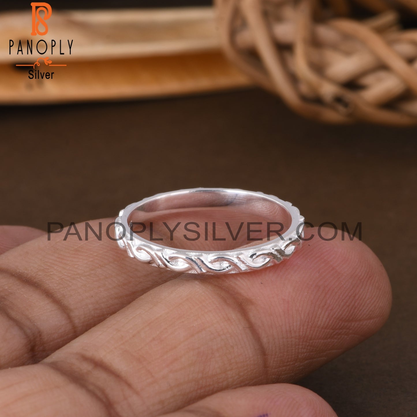Minimalist Filigree Twist 925 Sterling Silver Ring