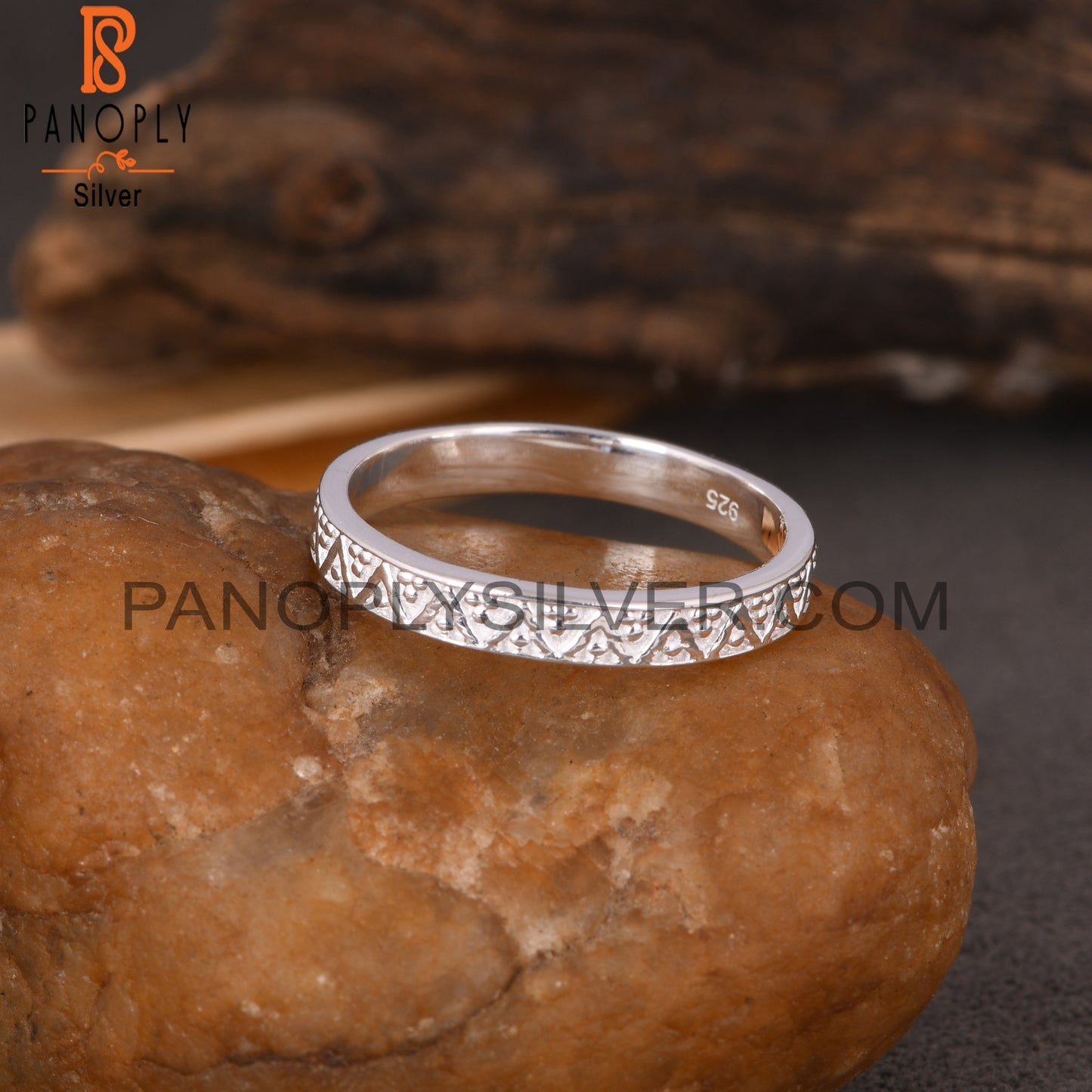 Zig Zag Spinner 925 Sterling Silver Ring Band