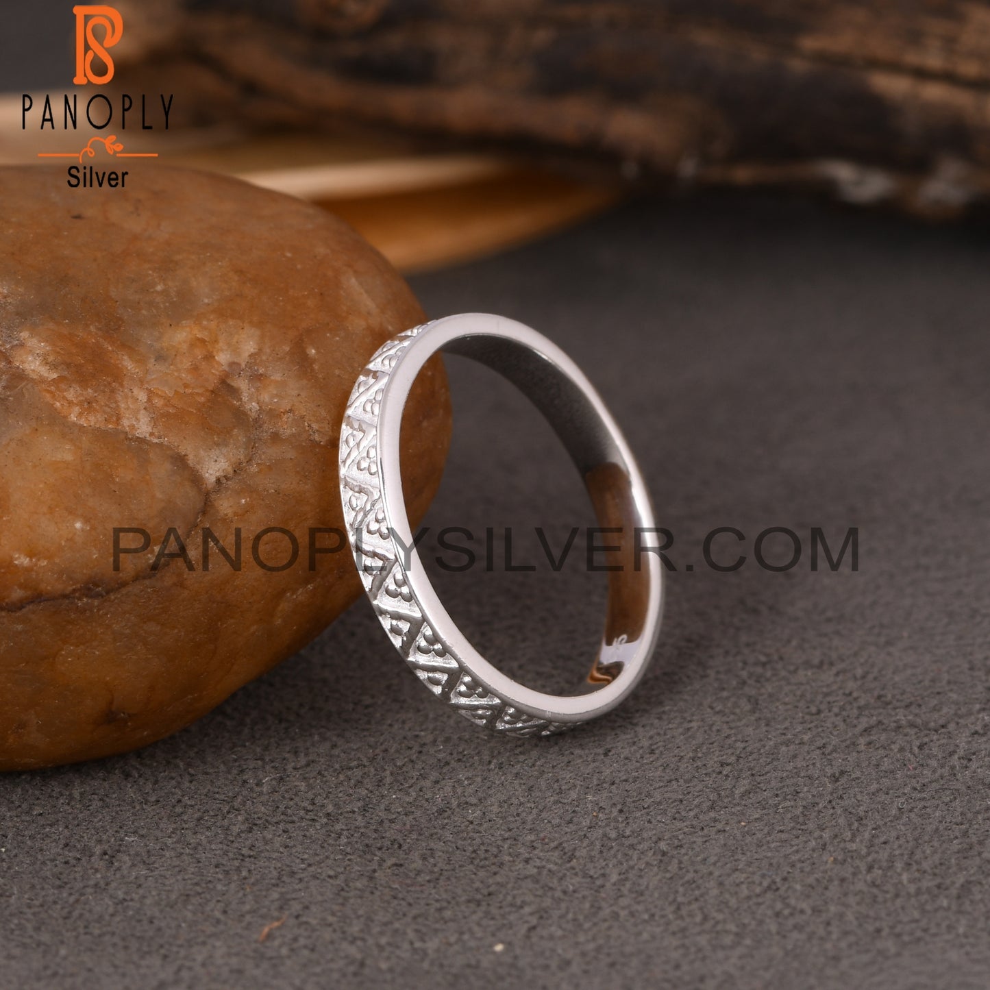 Zig Zag Spinner 925 Sterling Silver Ring Band