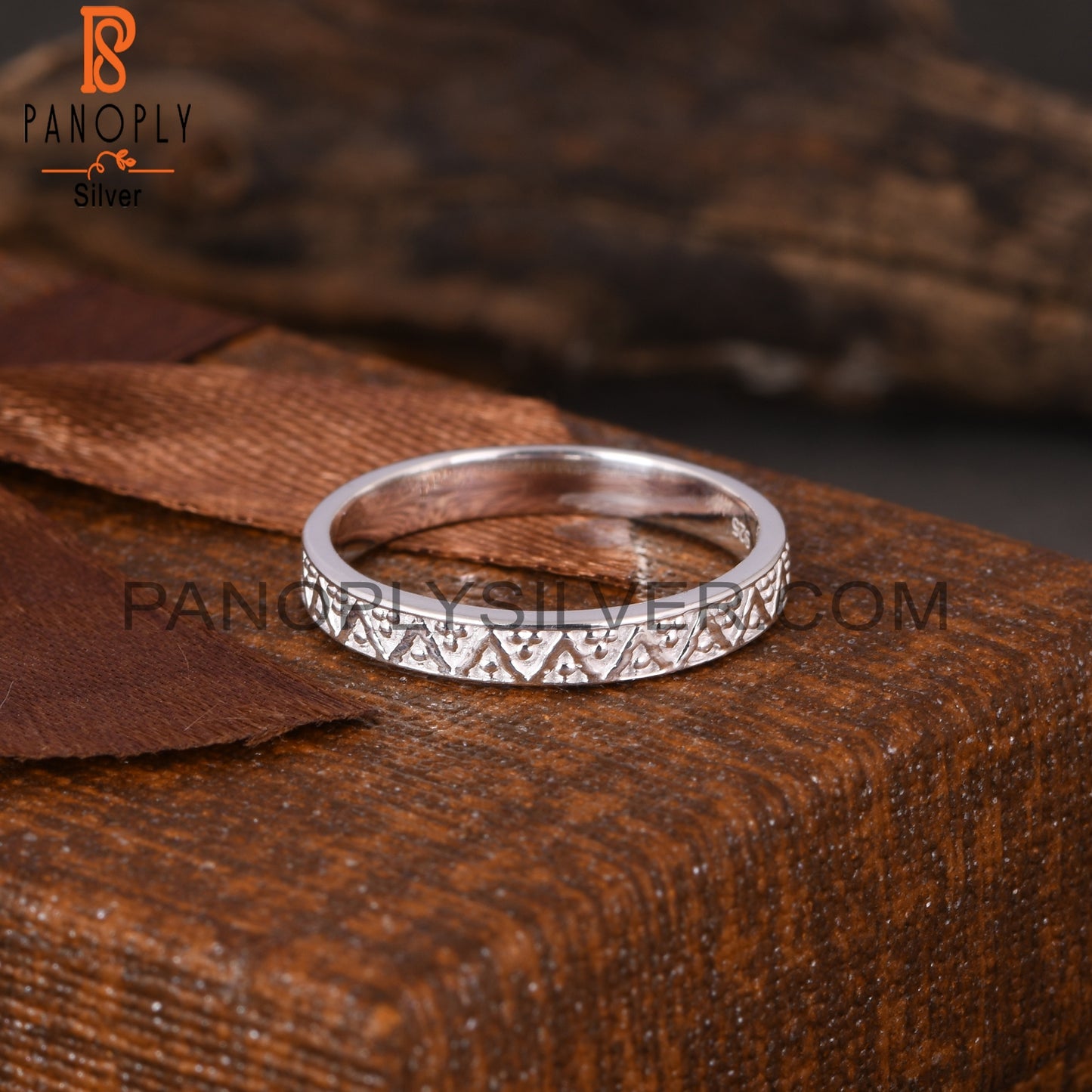 Zig Zag Spinner 925 Sterling Silver Ring Band