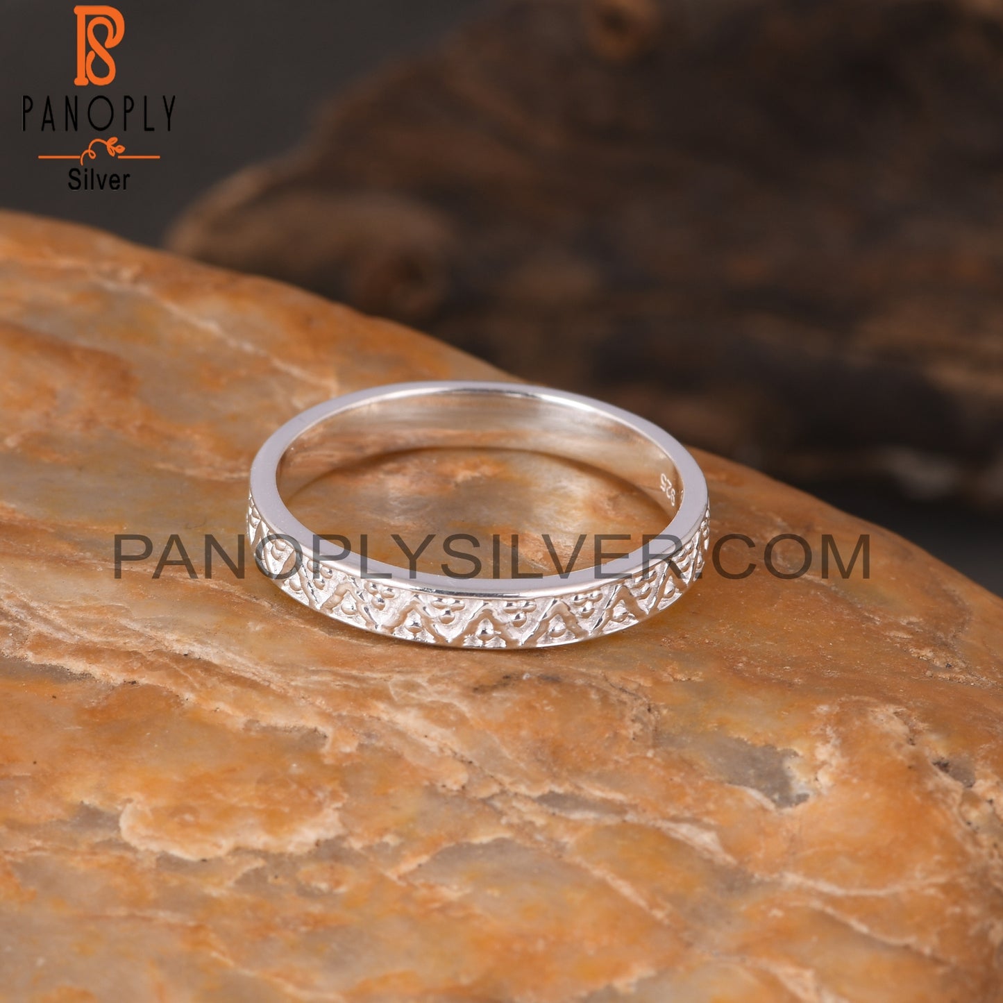 Zig Zag Spinner 925 Sterling Silver Ring Band