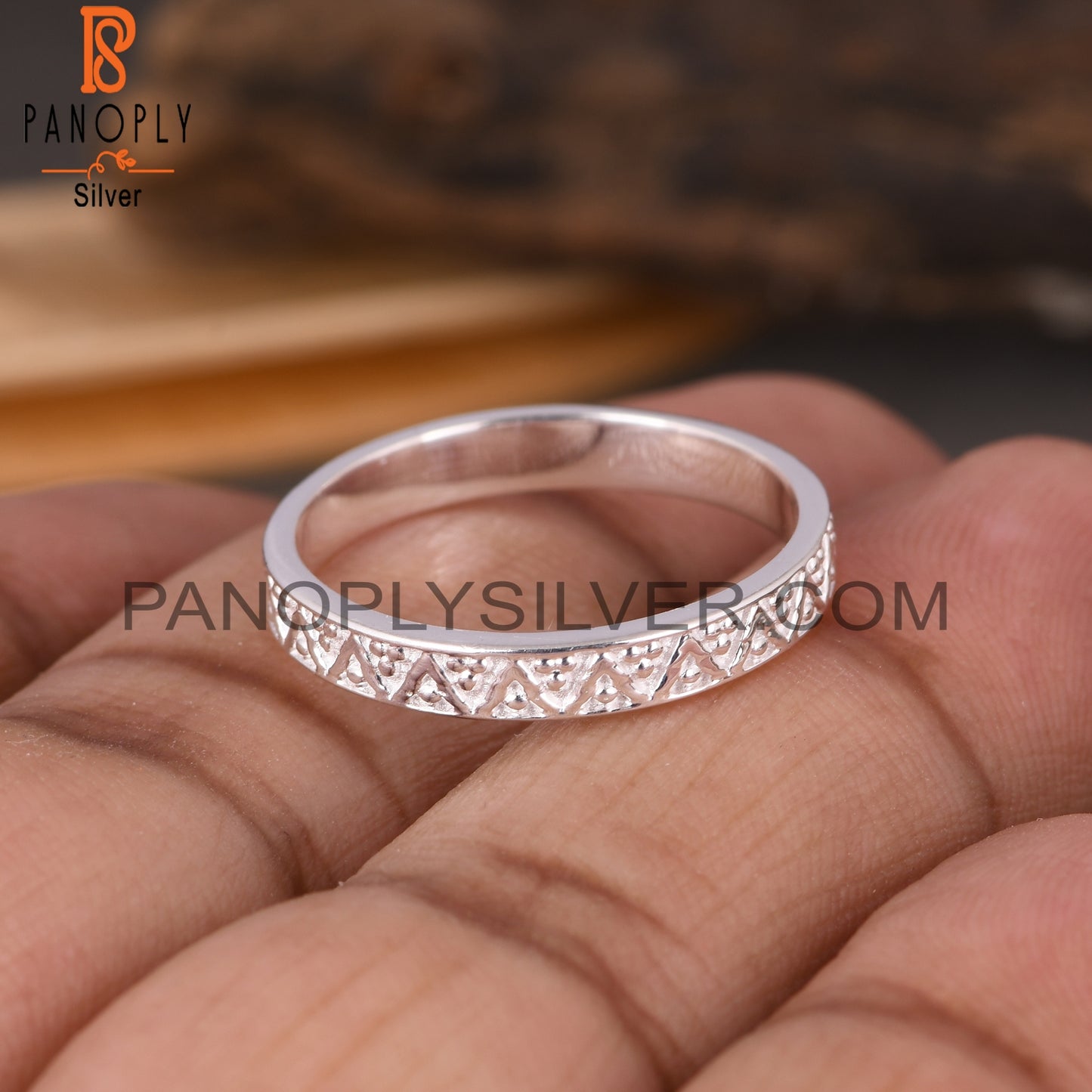 Zig Zag Spinner 925 Sterling Silver Ring Band