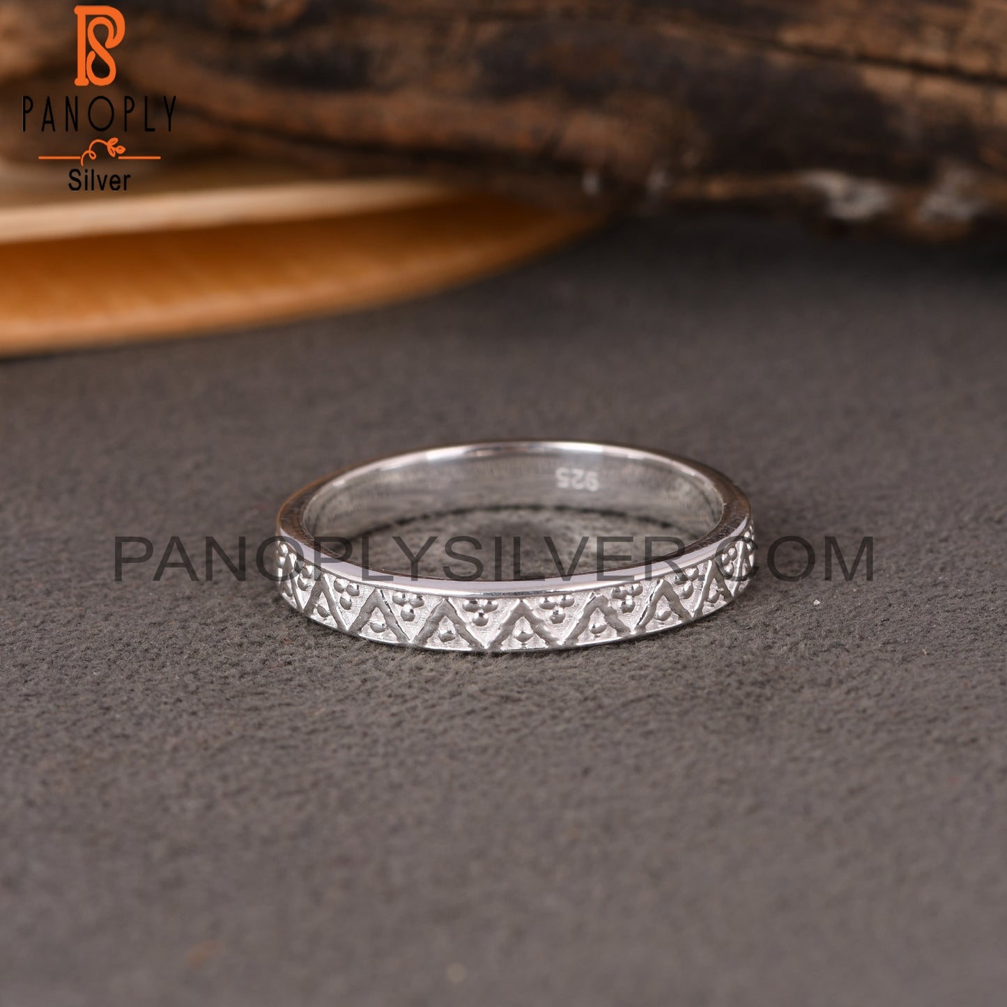 Zig Zag Spinner 925 Sterling Silver Ring Band