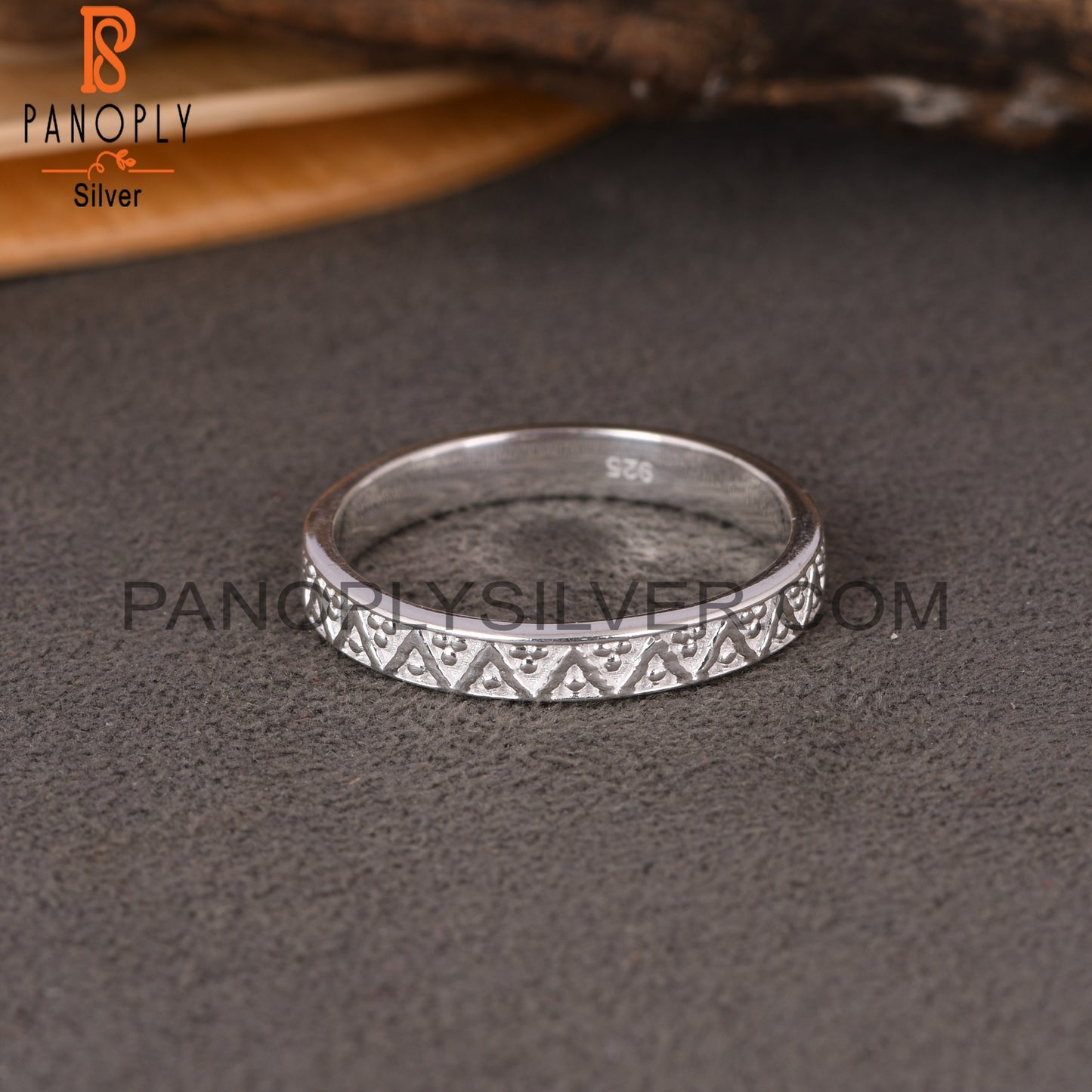 Zig Zag Spinner 925 Sterling Silver Ring Band