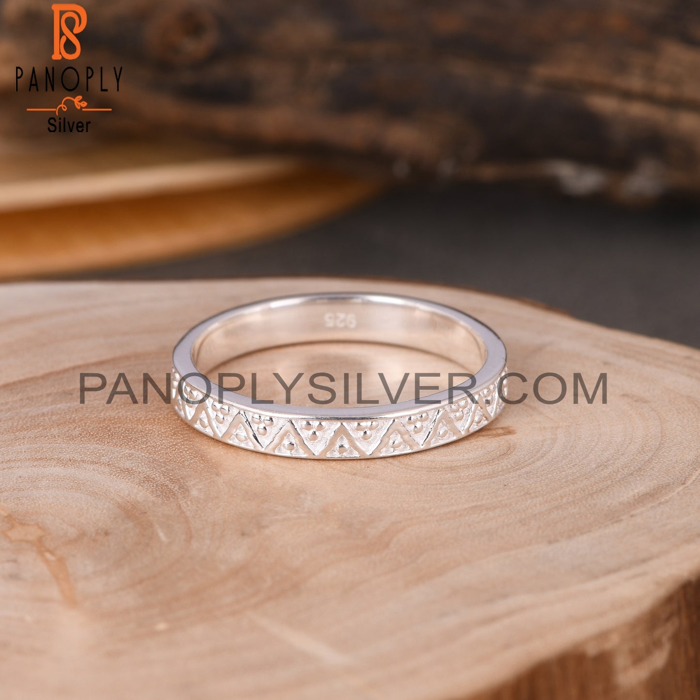 Zig Zag Spinner 925 Sterling Silver Ring Band