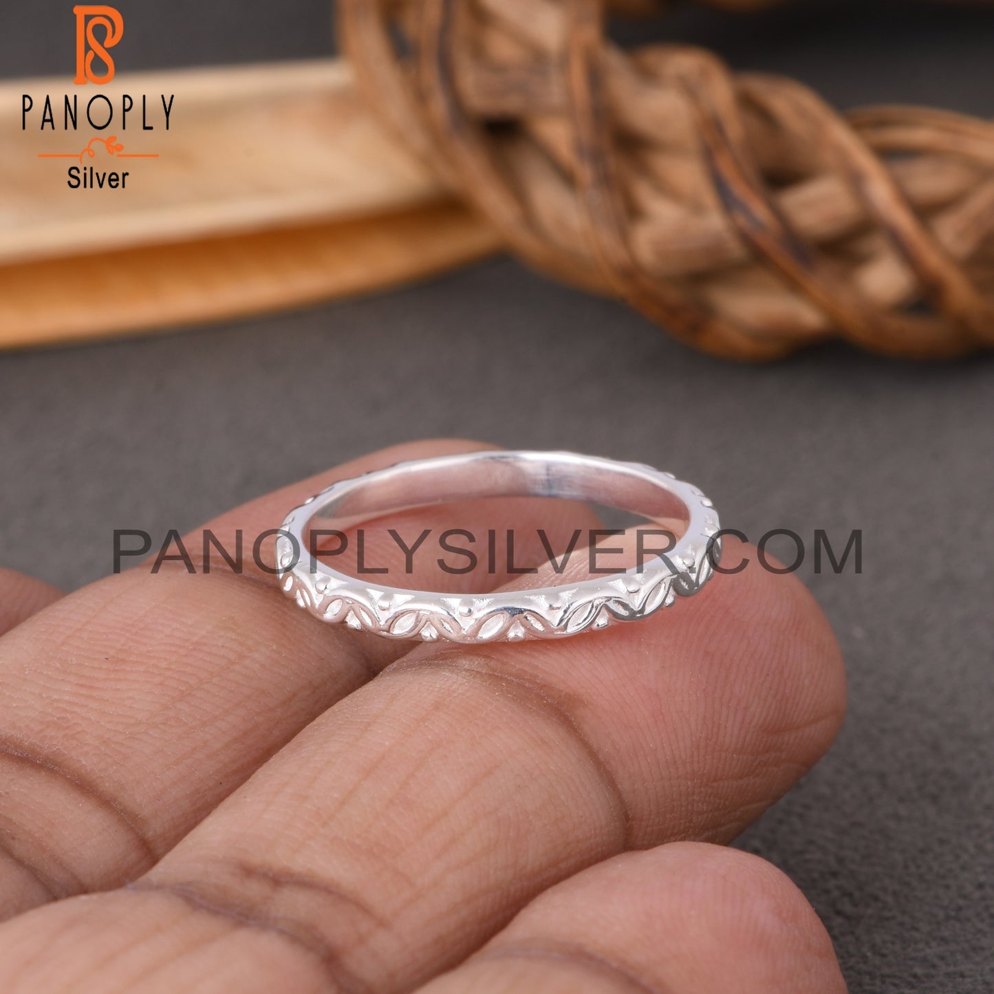 Flower Bnad 925 Sterling Silver Ring