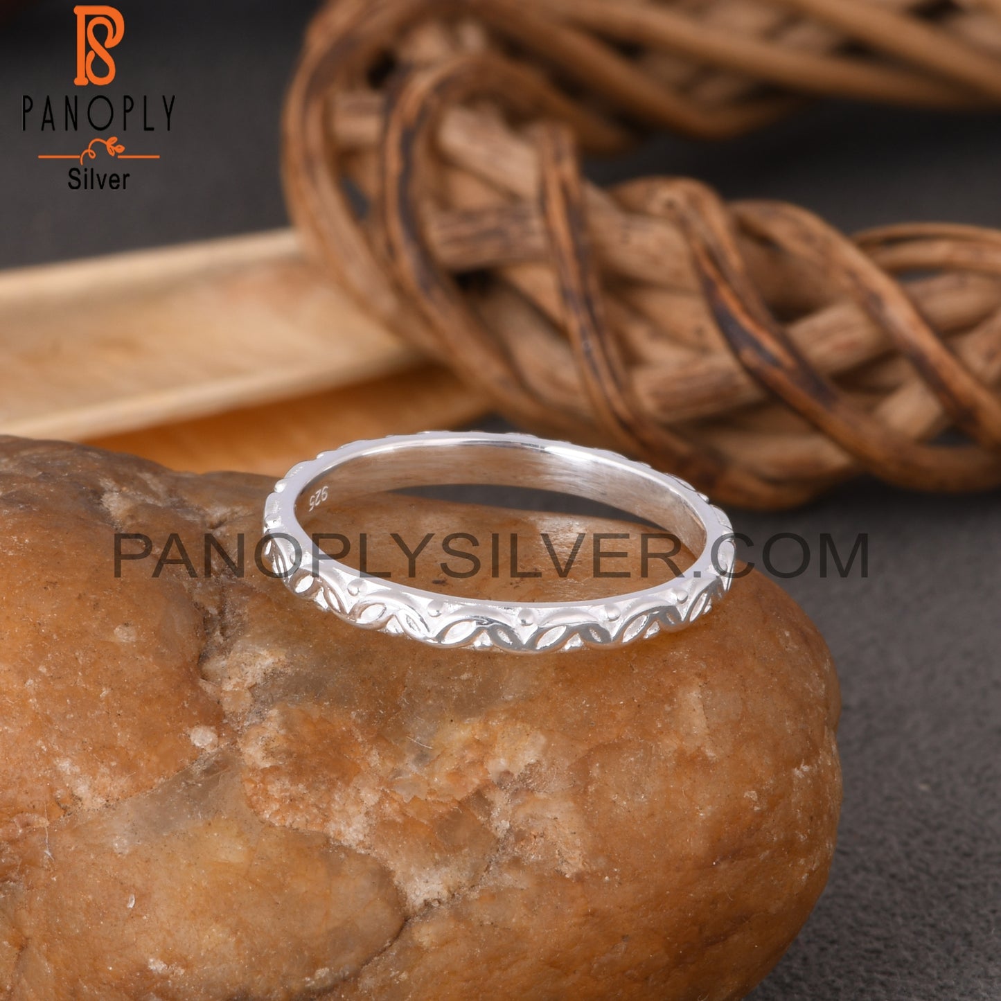 Flower Bnad 925 Sterling Silver Ring
