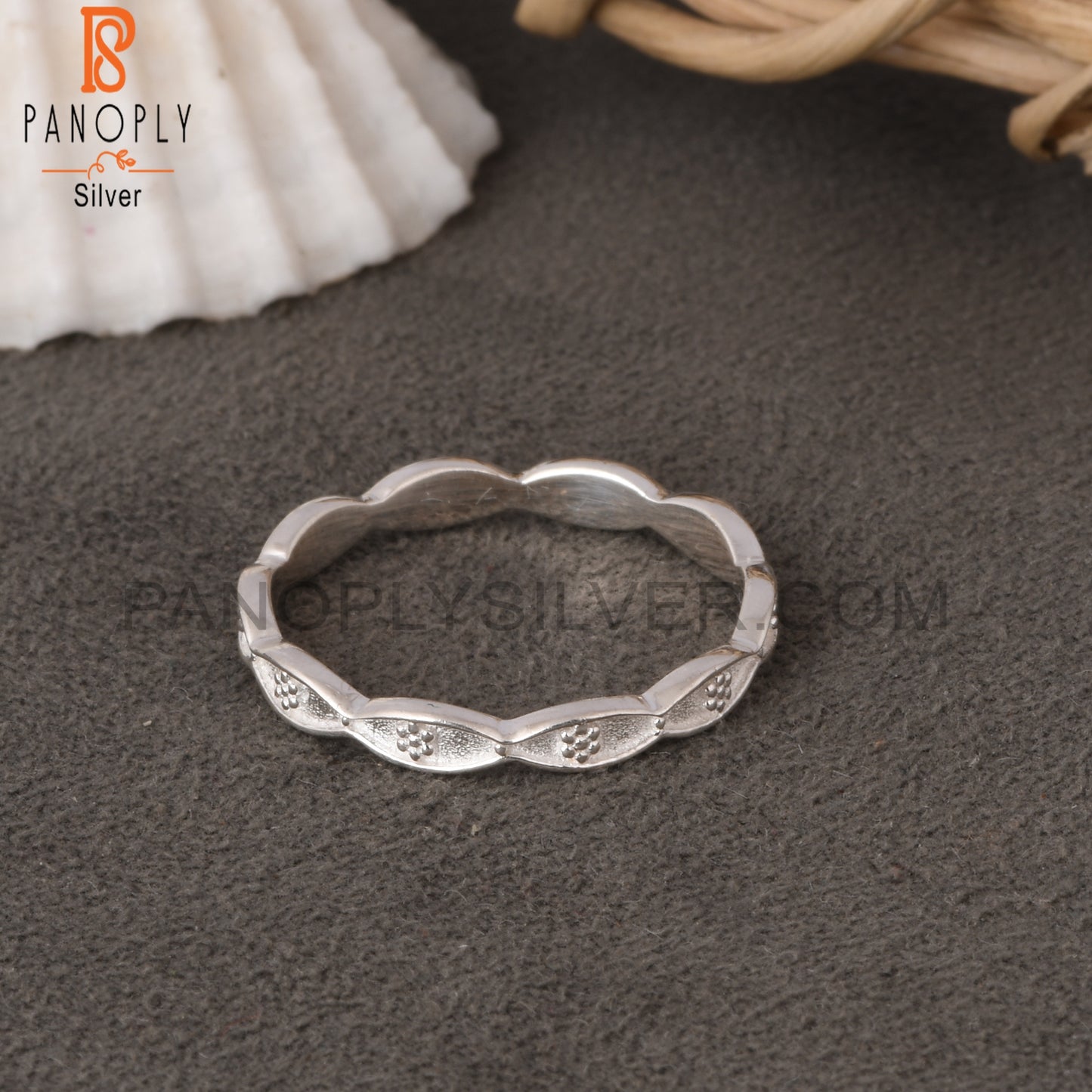 Twist Flower 925 Sterling Silver Ring Band