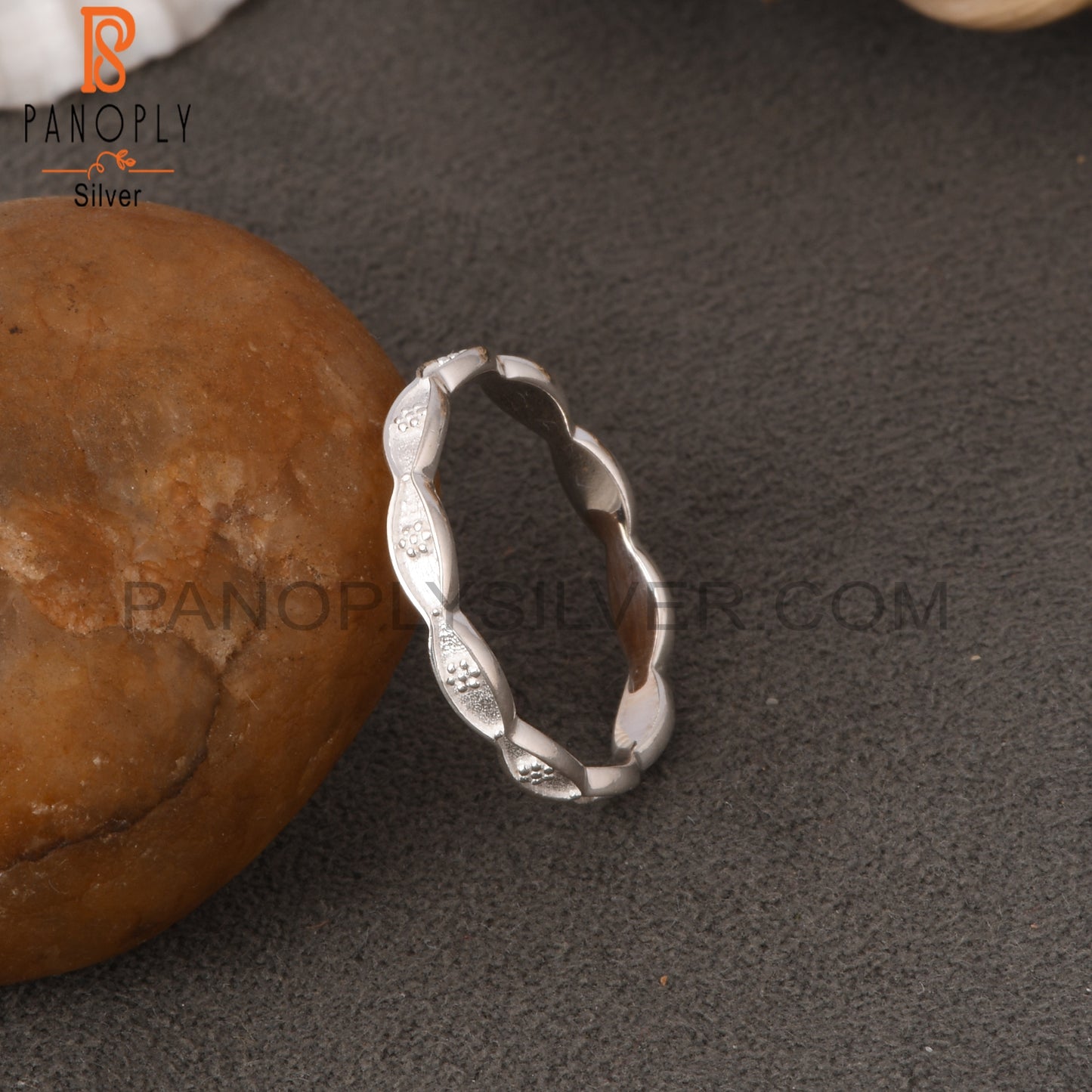 Twist Flower 925 Sterling Silver Ring Band