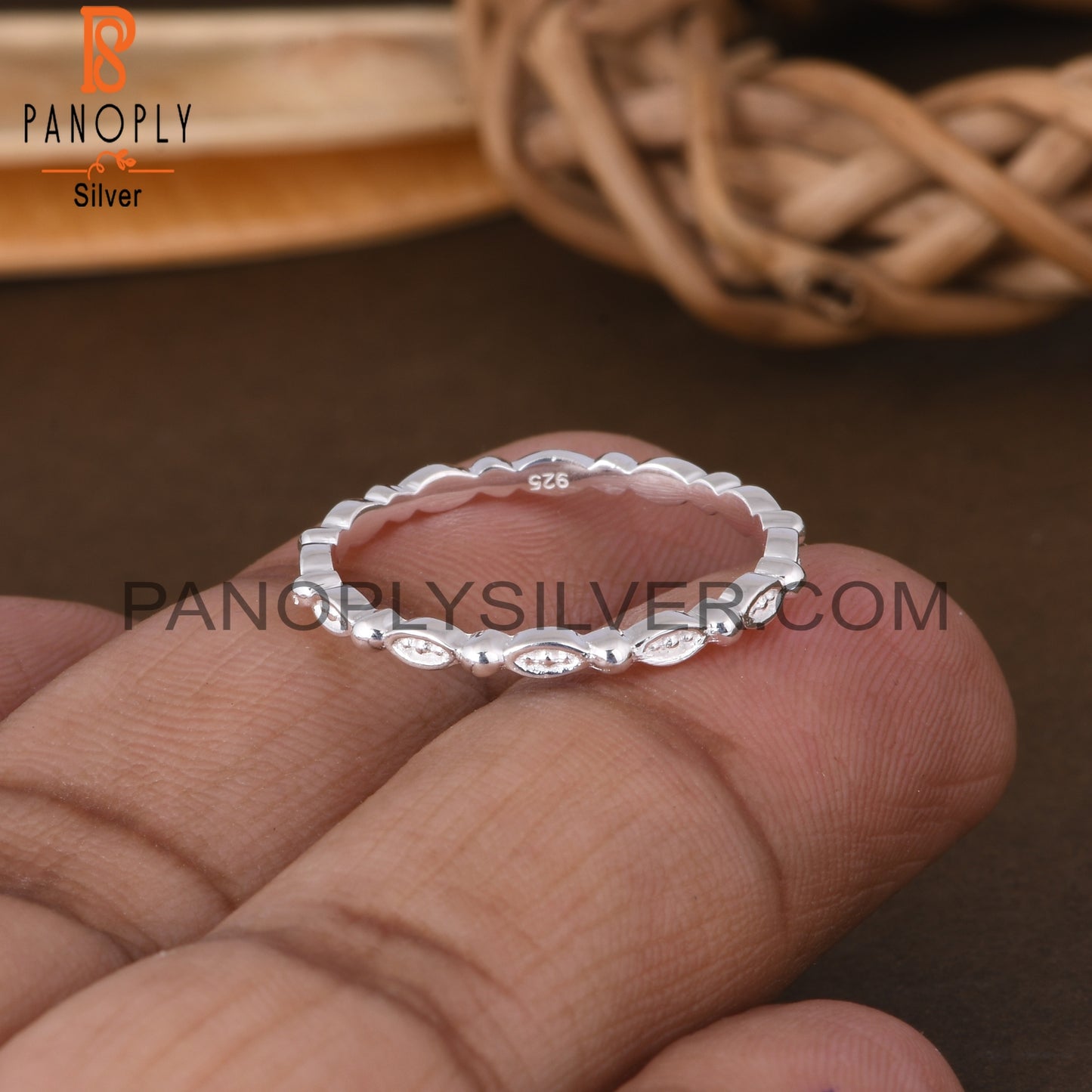 Twist Link 925 Sterling Silver Ring