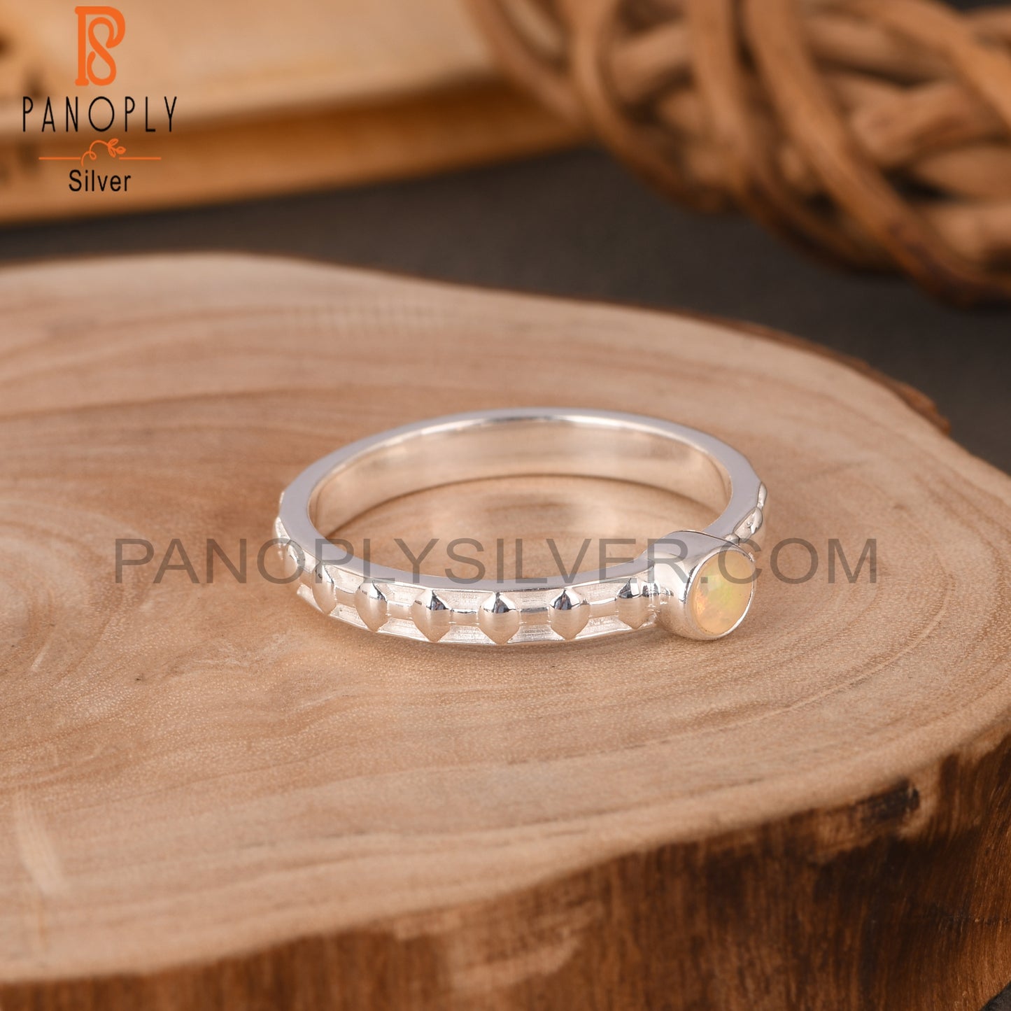 Ethiopian Opal Round 925 Silver Ring