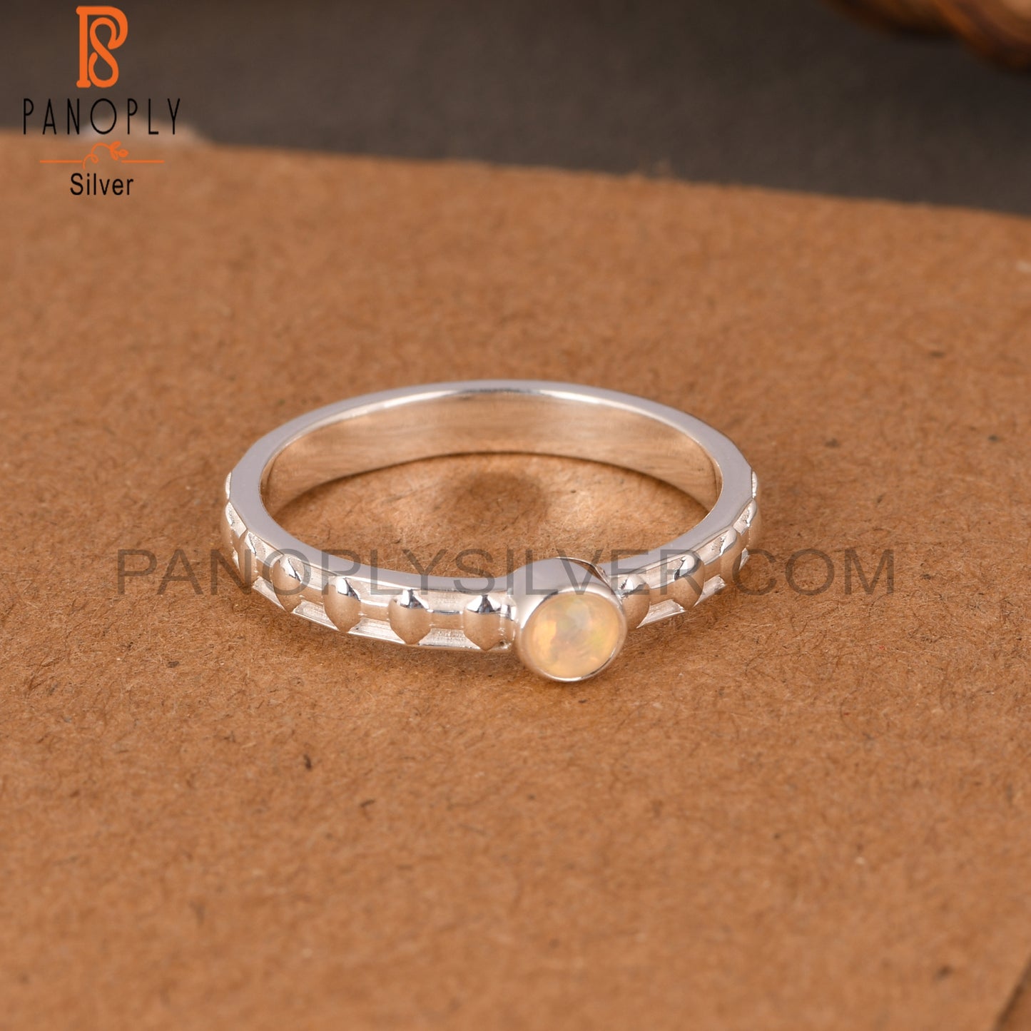 Ethiopian Opal Round 925 Silver Ring