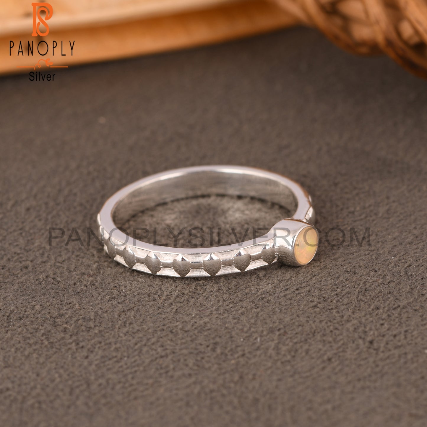 Ethiopian Opal Round 925 Silver Ring
