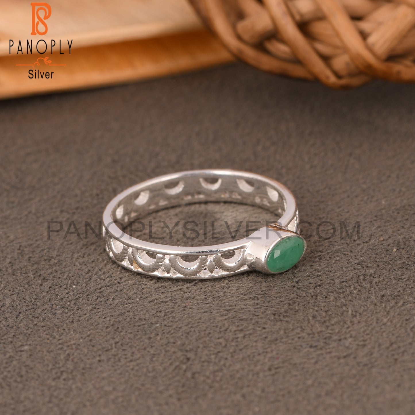 Emerald Oval 925 Sterling Silver Ring