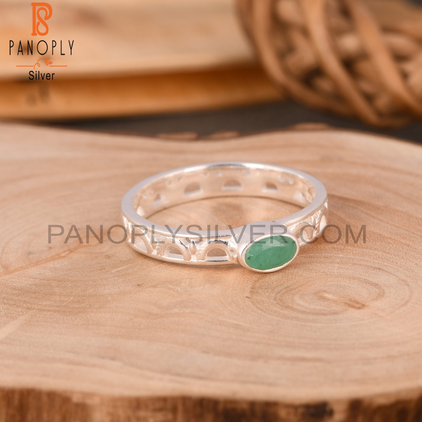 Emerald Oval 925 Sterling Silver Ring