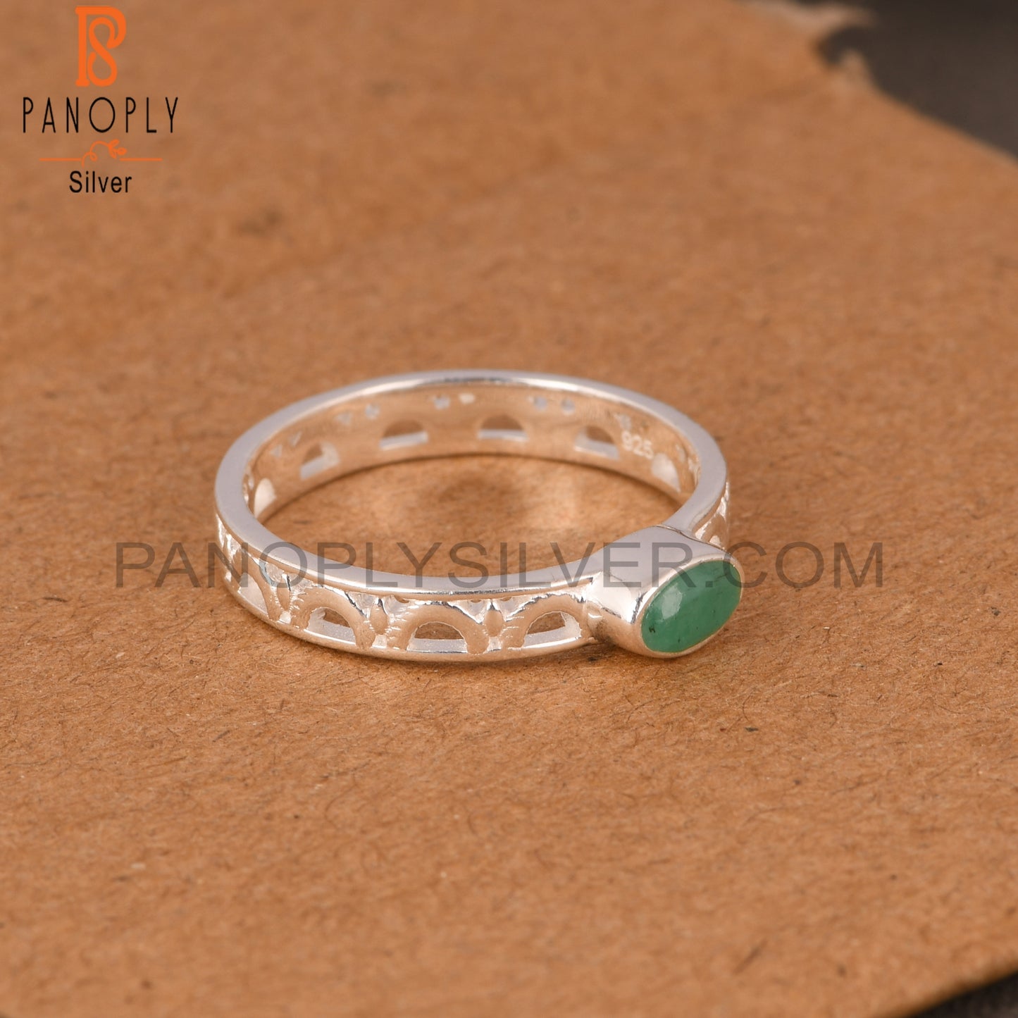 Emerald Oval 925 Sterling Silver Ring