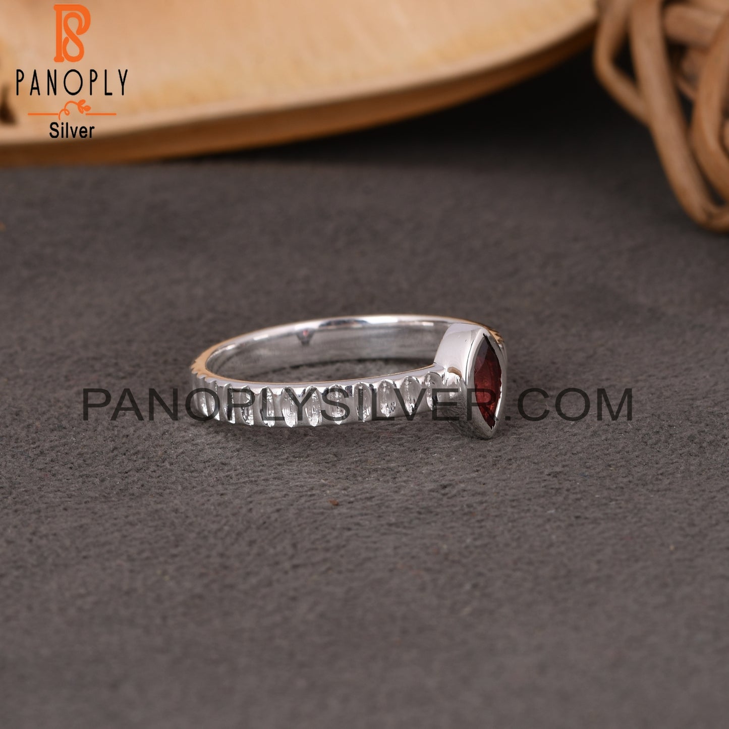Garnet Marquise 925 Sterling Silver Ring