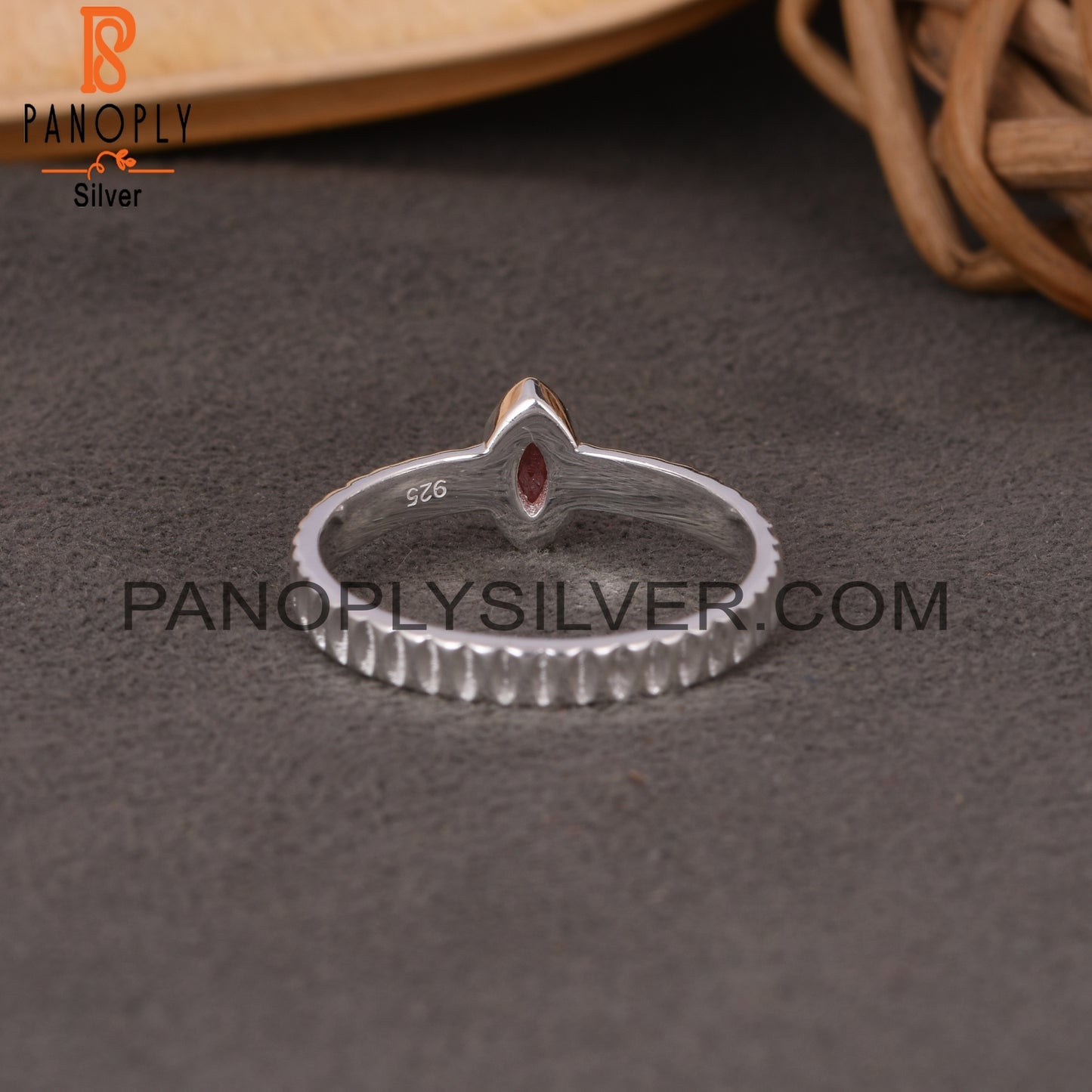 Garnet Marquise 925 Sterling Silver Ring