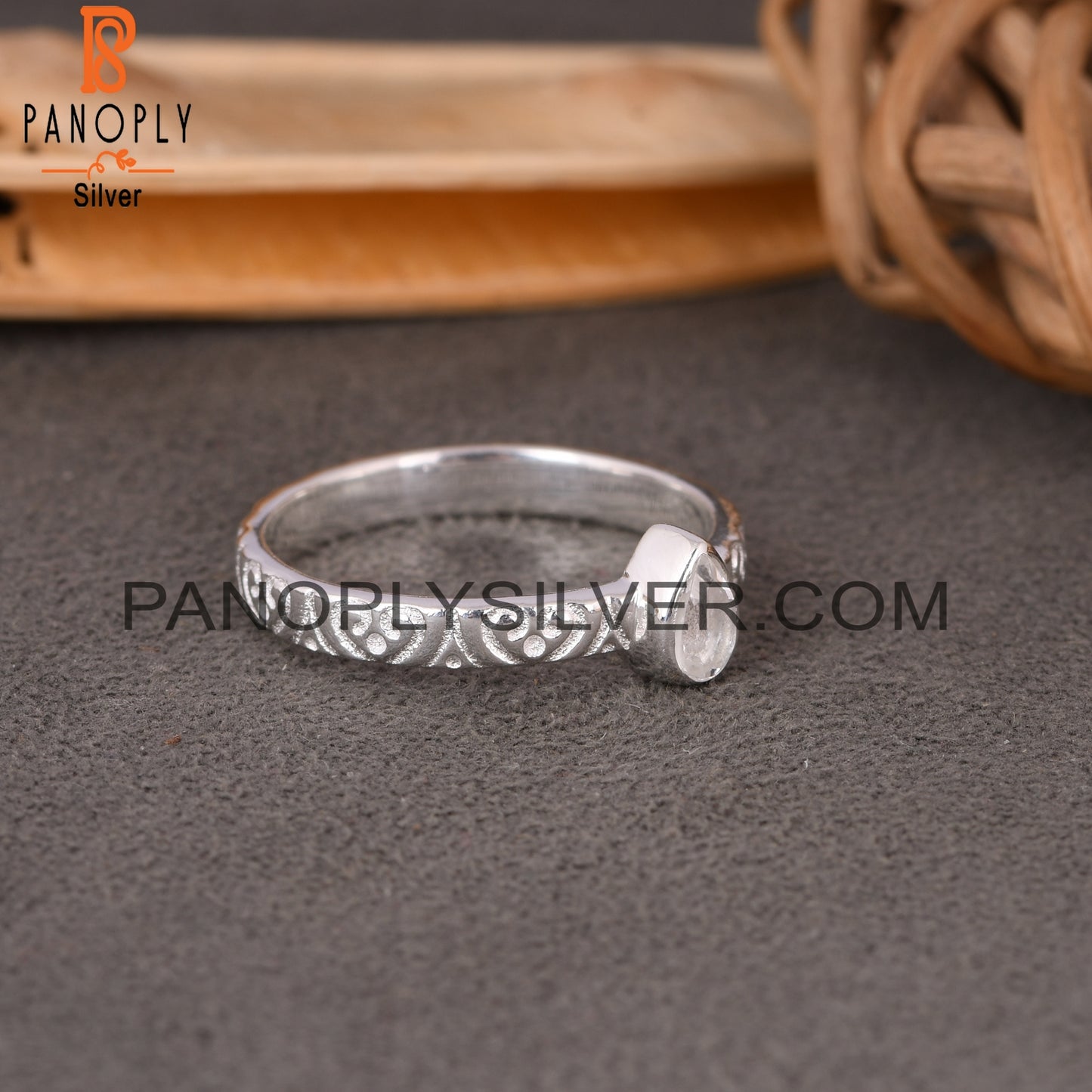 Crystal Quartz Pear 925 Sterling Silver Ring