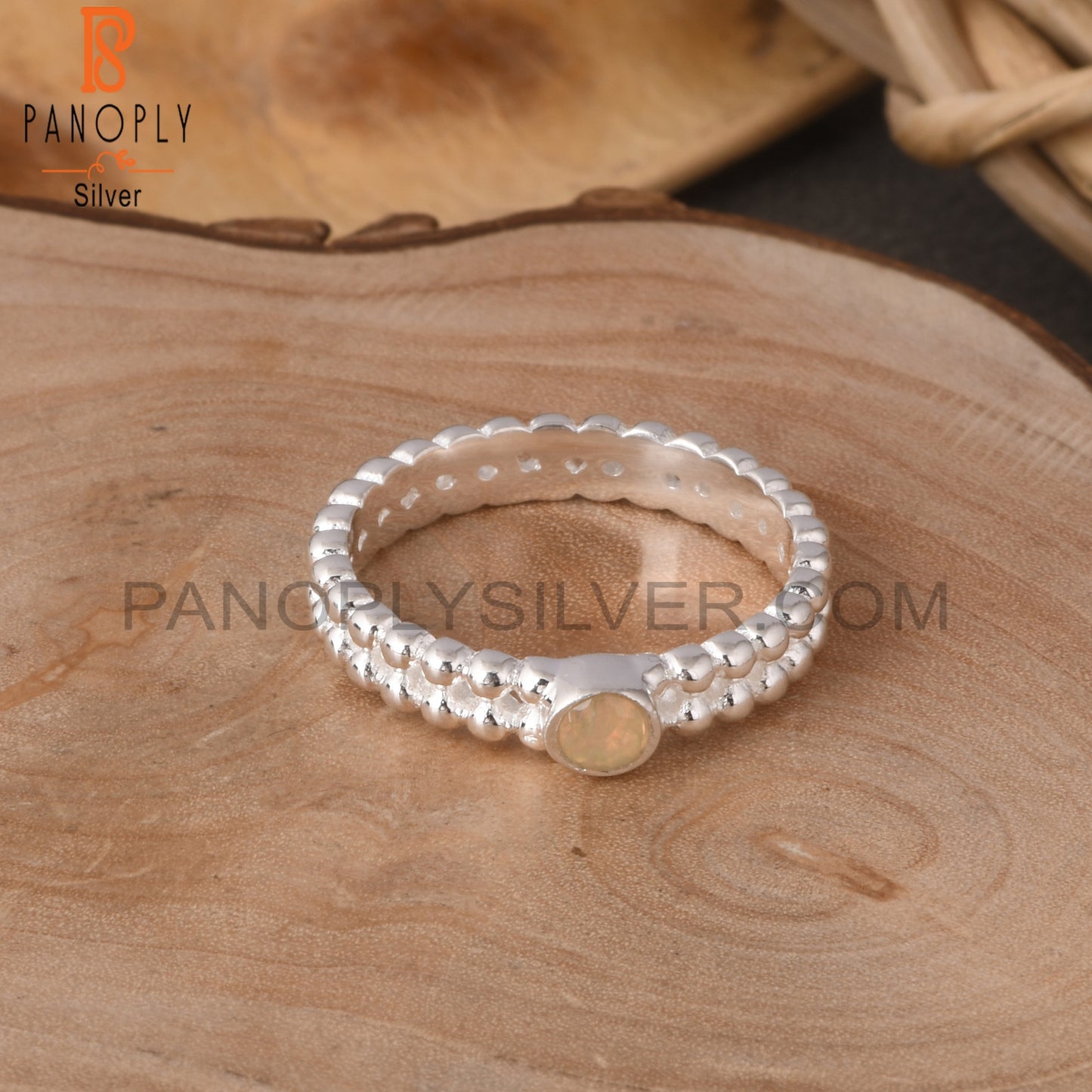 Ethiopian Opal Round Shape 925 Sterling Silver Ring