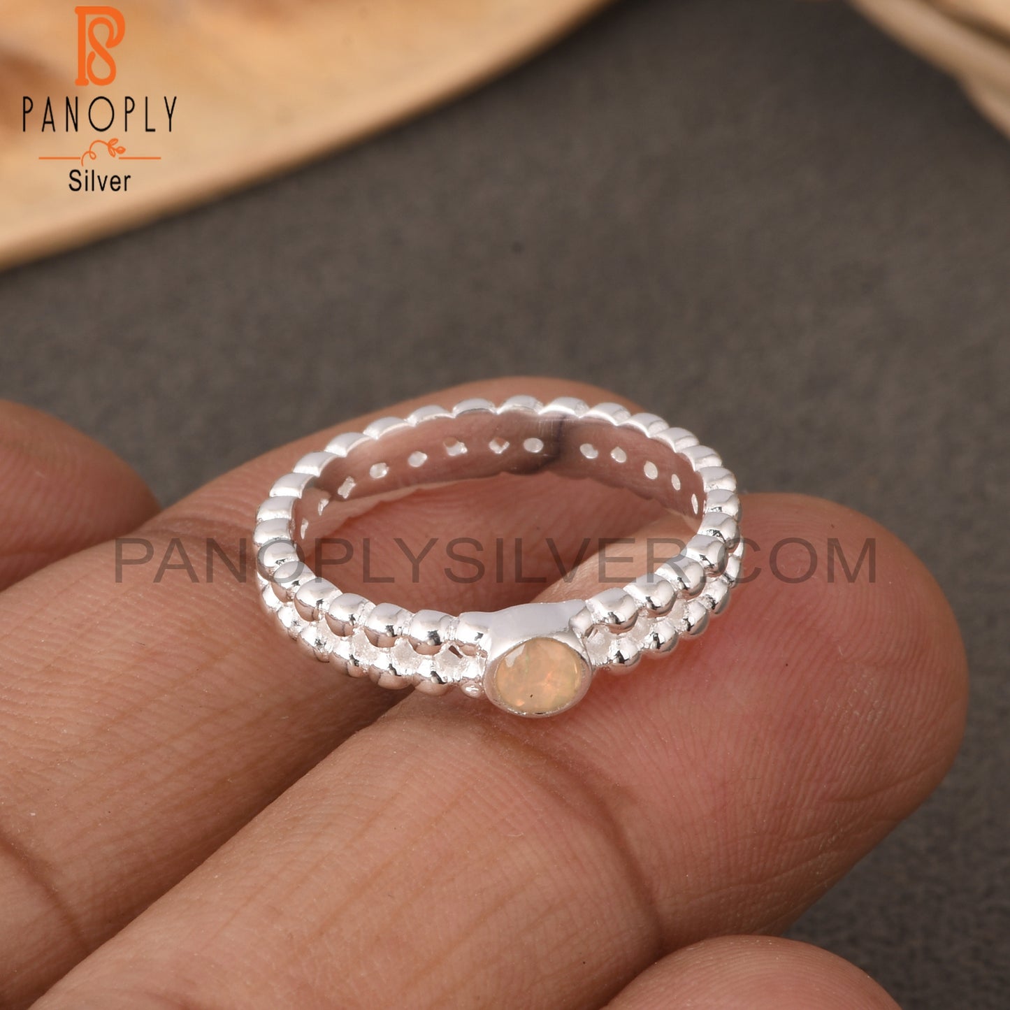 Ethiopian Opal Round Shape 925 Sterling Silver Ring